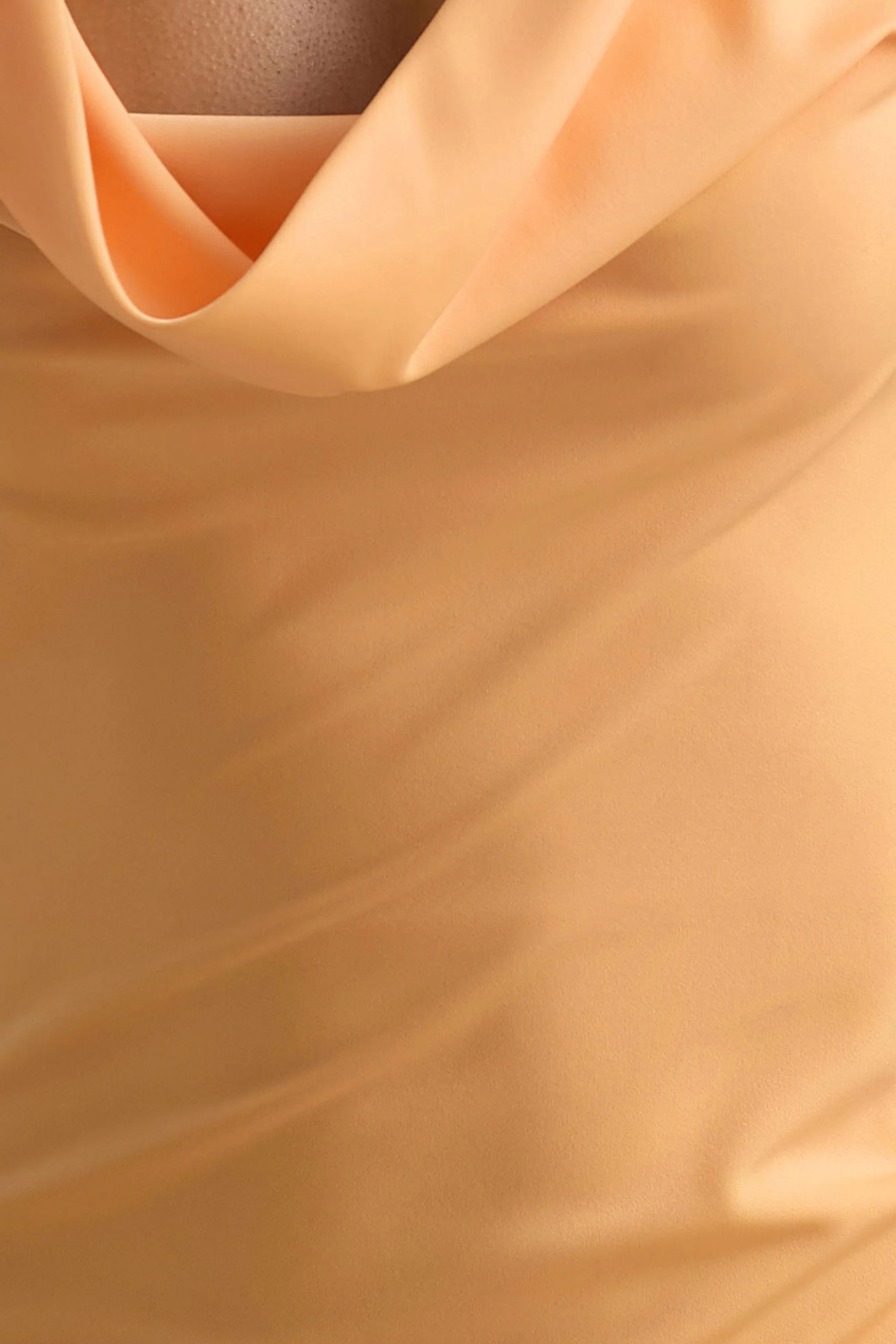 Alesso | Peach Satin Cowl-Neck Slip-Maxi Dress - Image 6