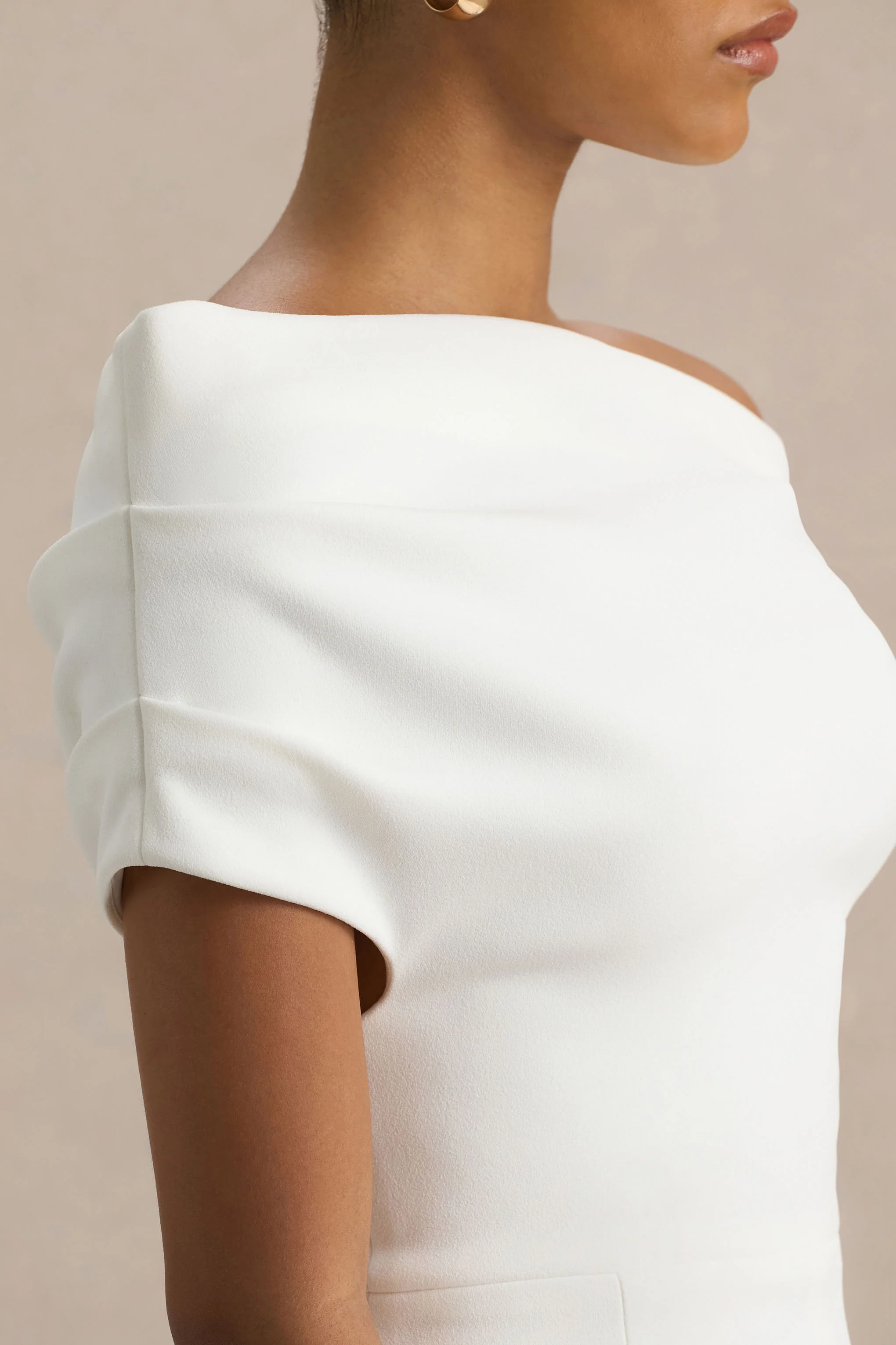 Alexandra | White Asymmetric Draped Jumpsuit - Image 8