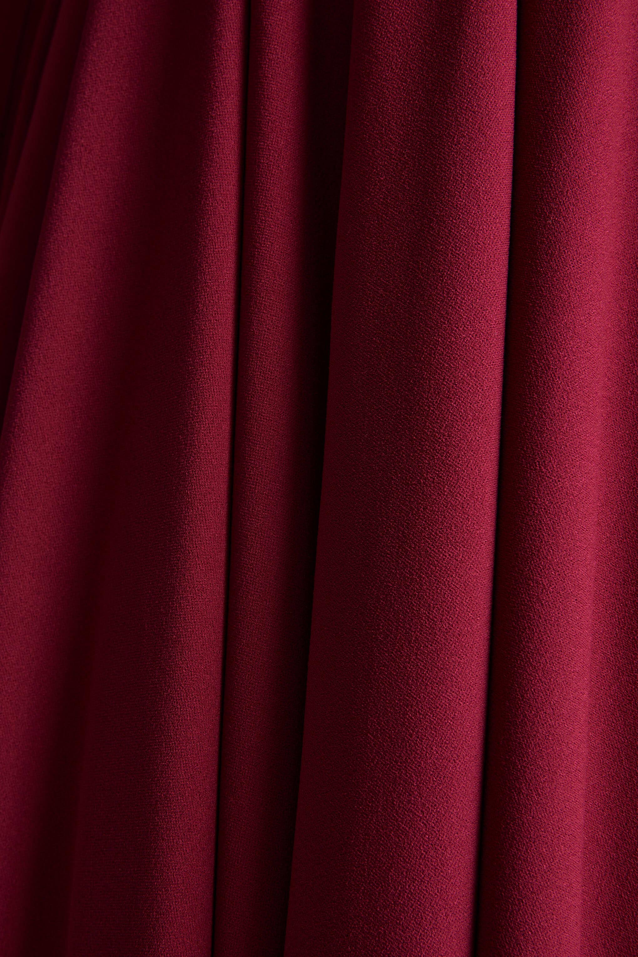 Alison | Burgundy Square-Neck A-Line Midi Dress - Image 6
