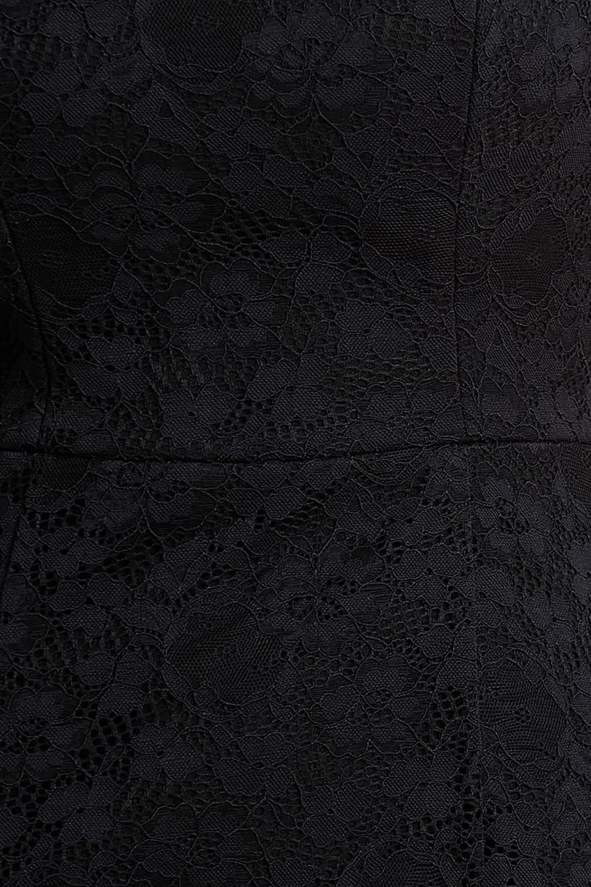 Alissa | Black Lace Square-Neck Midi Dress - Image 6