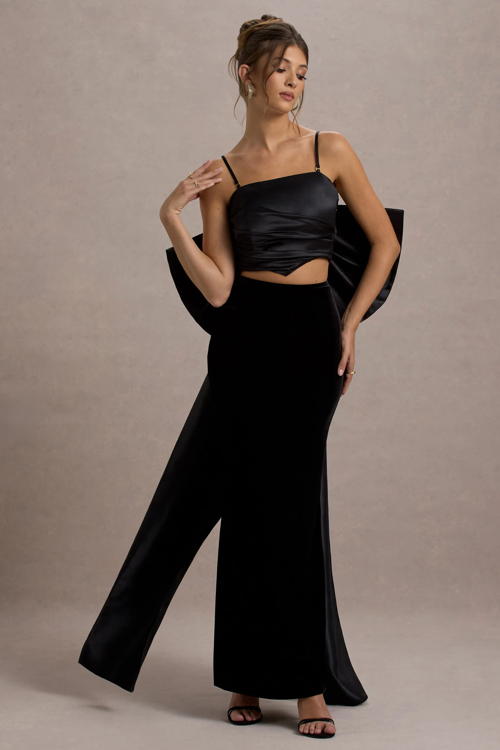 Alize | Black Velvet Split Maxi Skirt - Image 7
