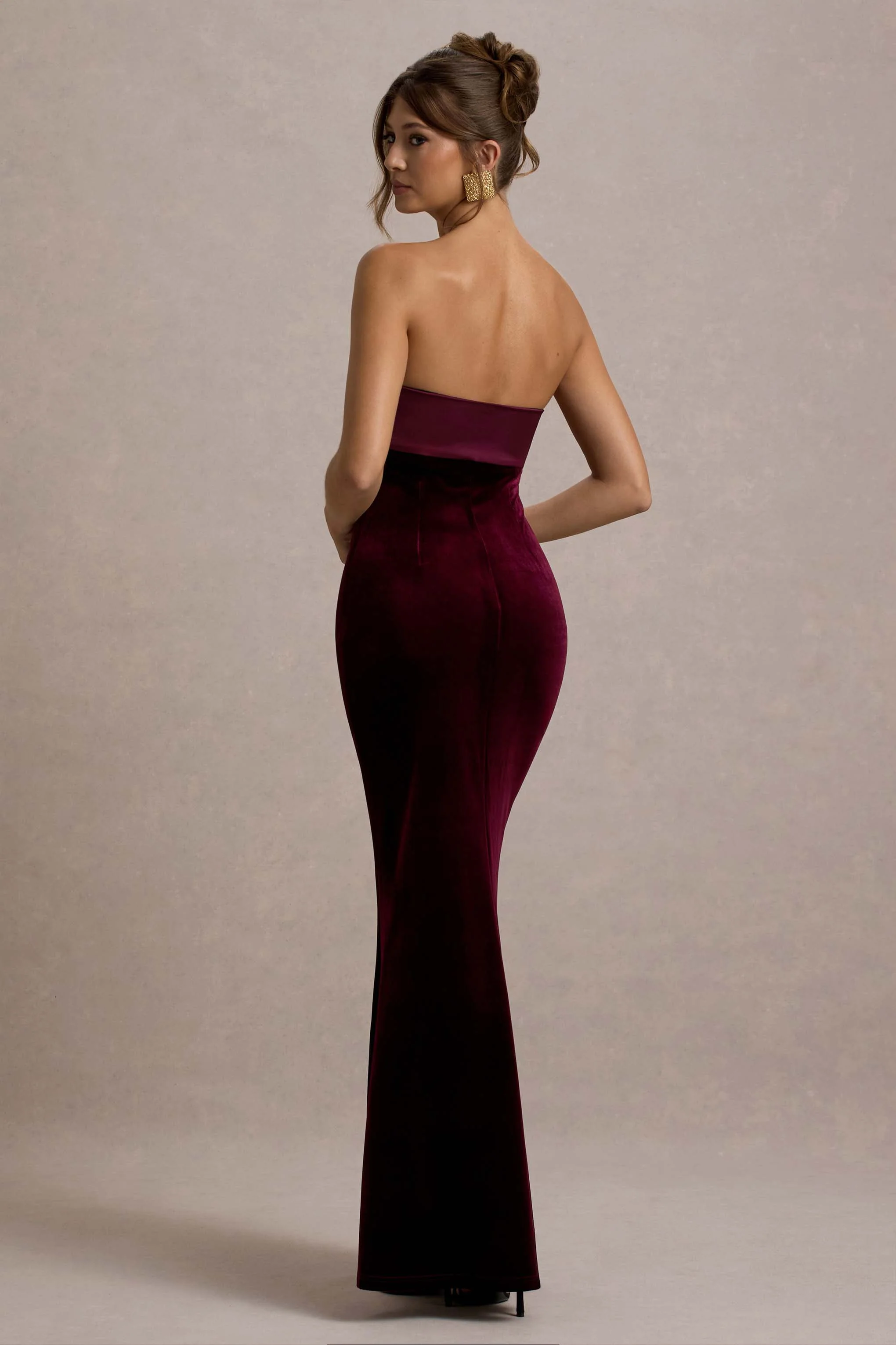 Ambrosi | Port Velvet Bandeau Maxi Dress - Image 2