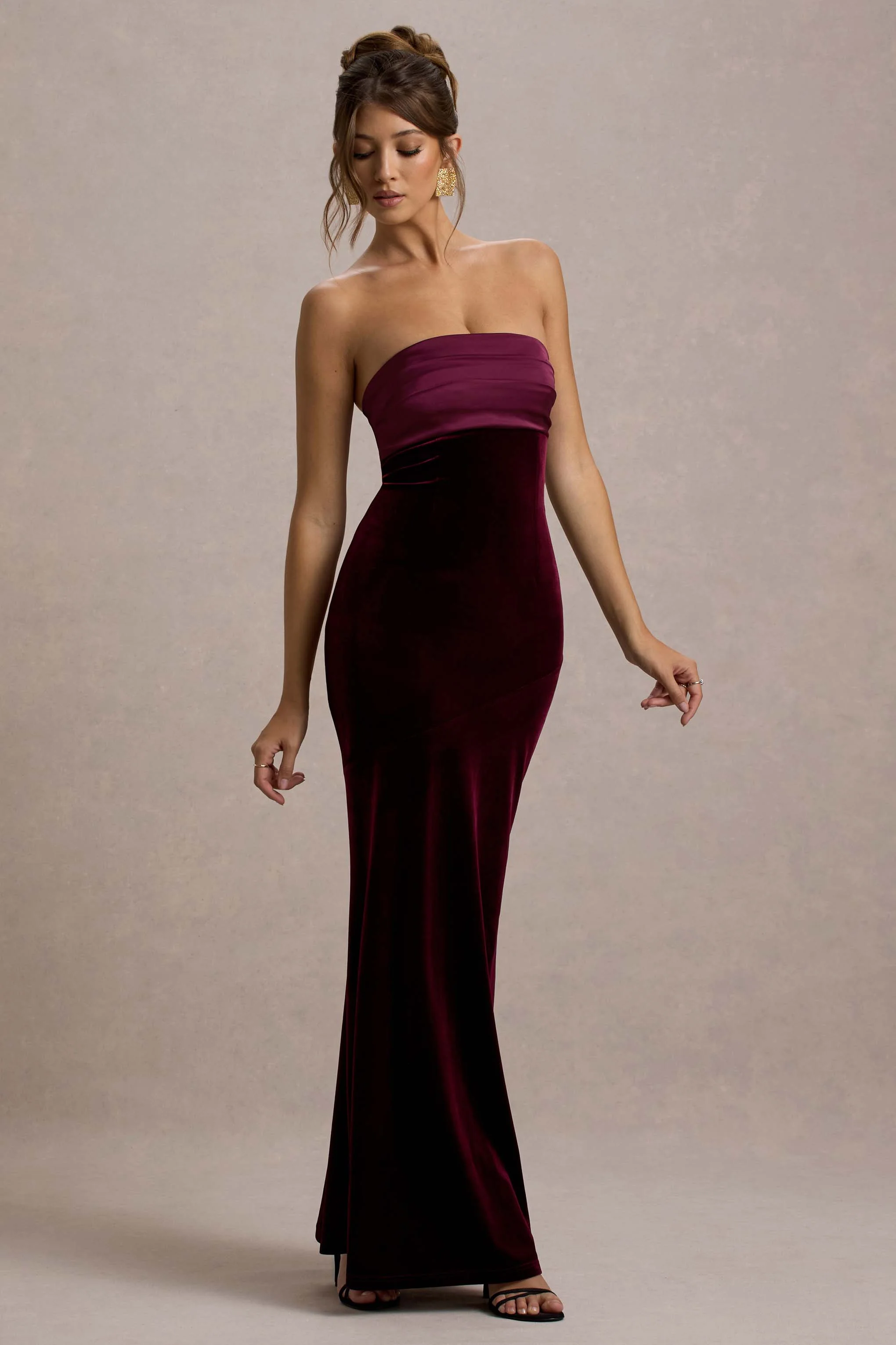 Ambrosi | Port Velvet Bandeau Maxi Dress - Image 6