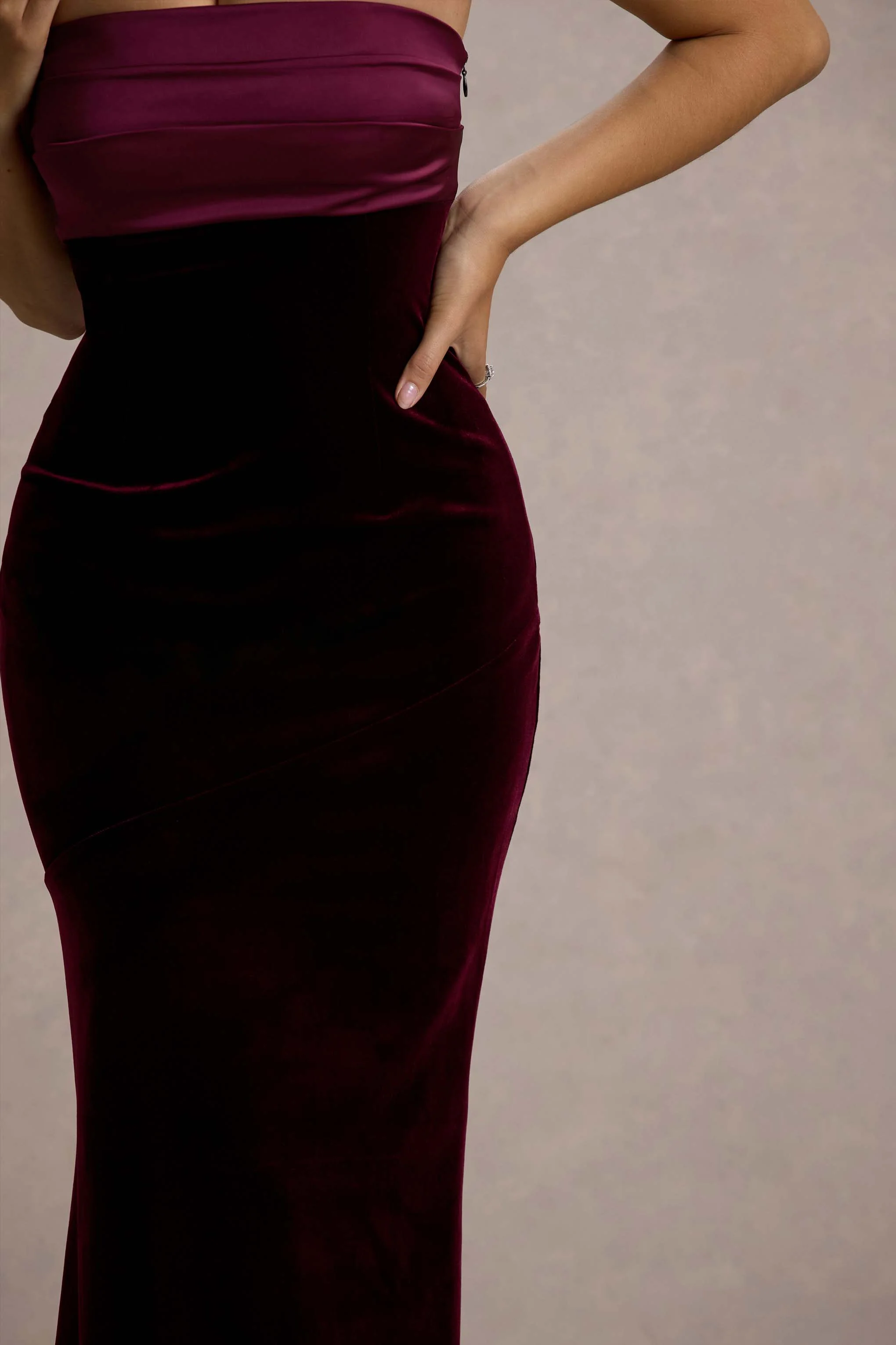 Ambrosi | Port Velvet Bandeau Maxi Dress - Image 7