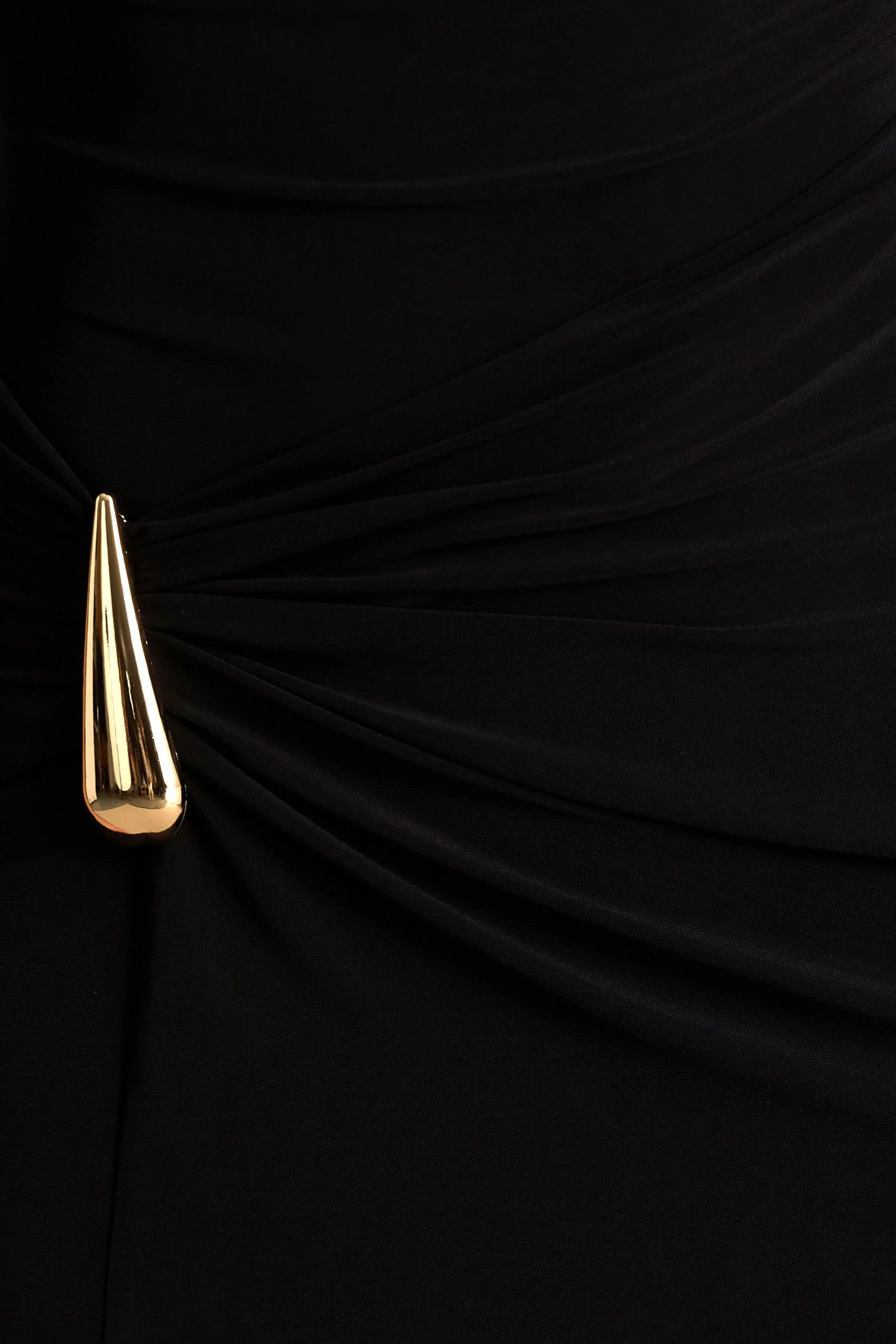 Arlena | Black High-Neck Wrapped Maxi Dress - Image 6