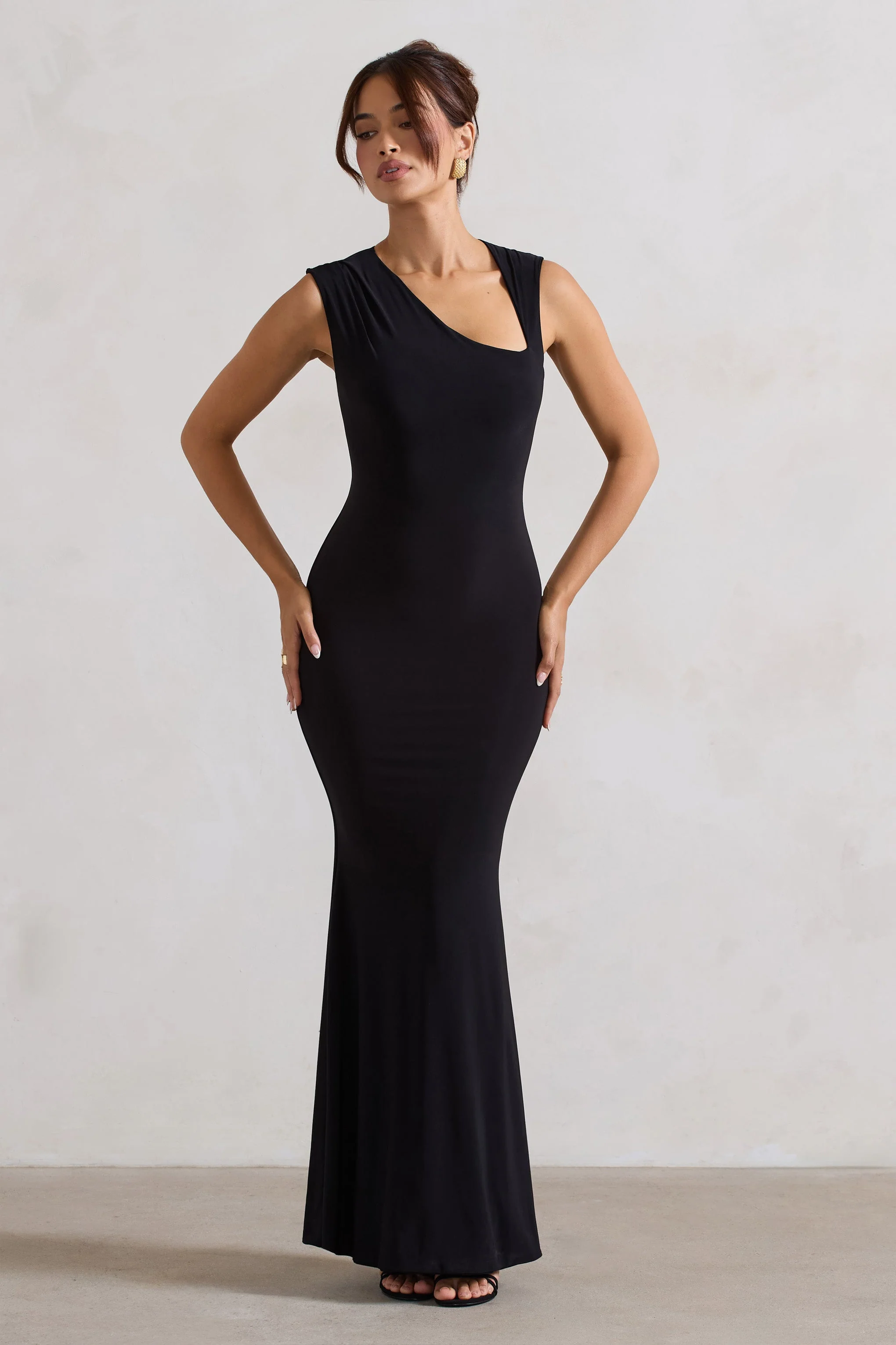 Behind The Scenes | Black Sleeveless Cut-Out Maxi Dress - Image 5