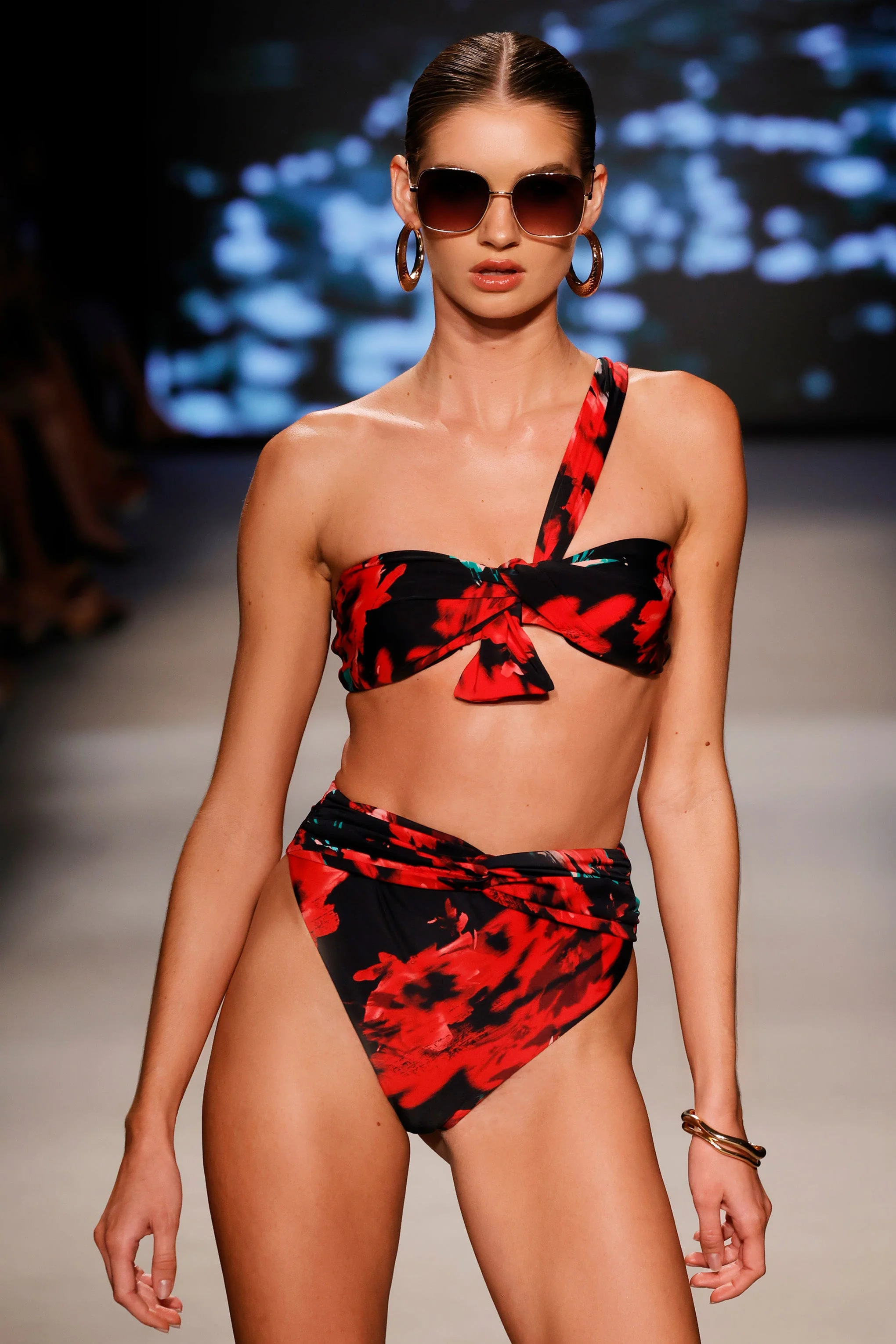 Bowline | Multi Print One Shoulder Knotted Bikini Top - Image 6