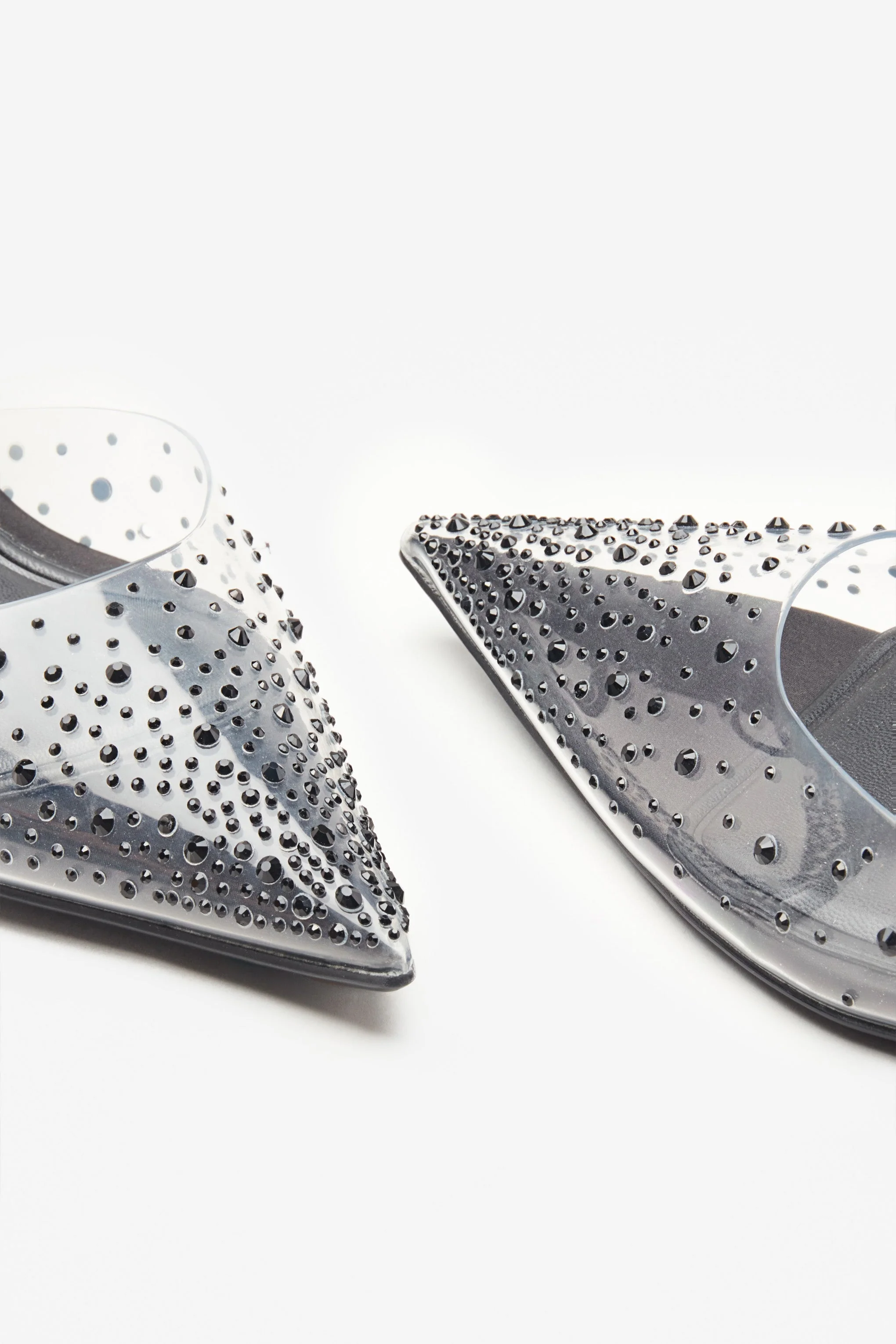 Covergirl | Black Diamante Sling Back Pointed Heels - Image 4