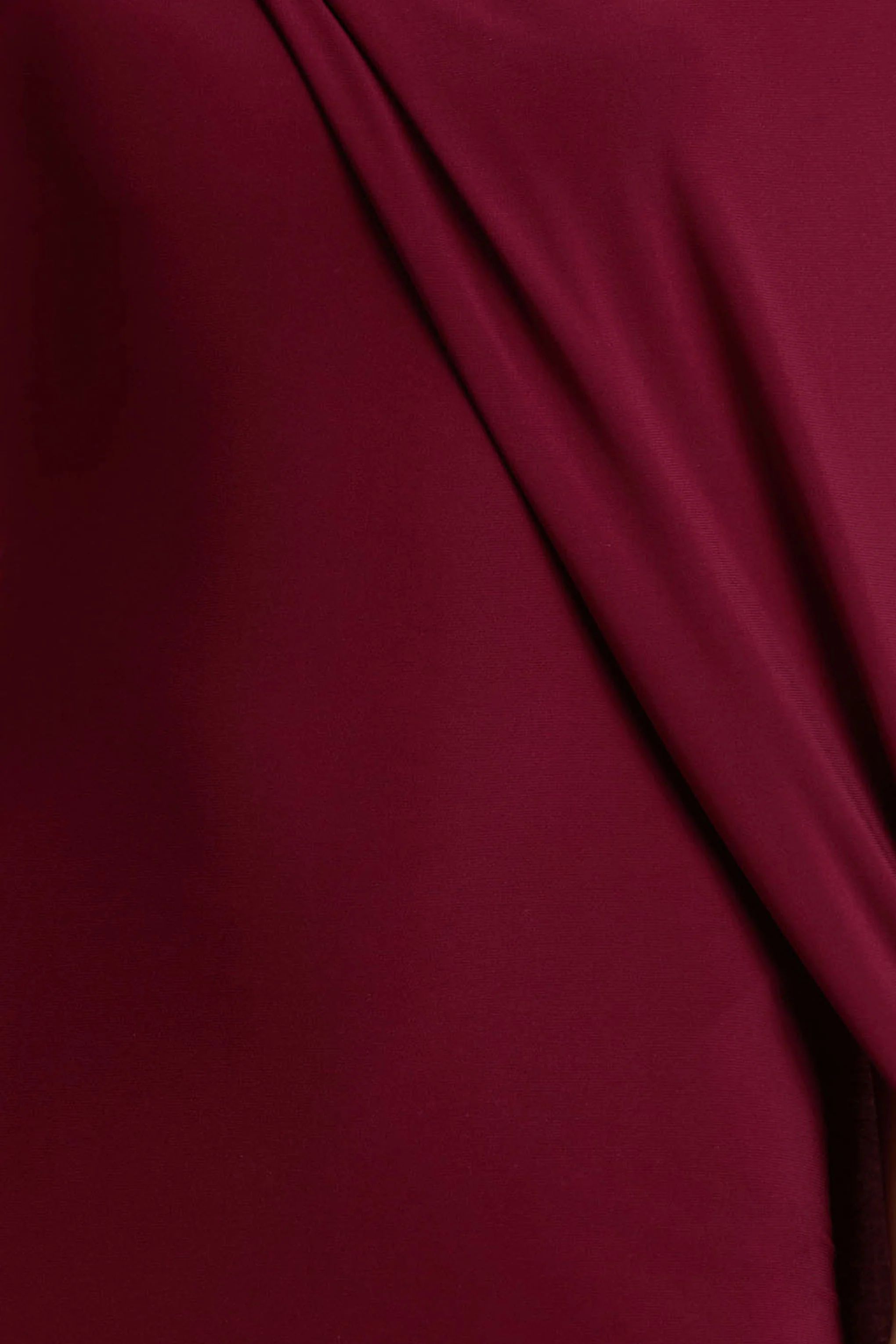Cressida | Burgundy Asymmetric-Neck Maxi Dress With Cape And Gold Detail - Image 6