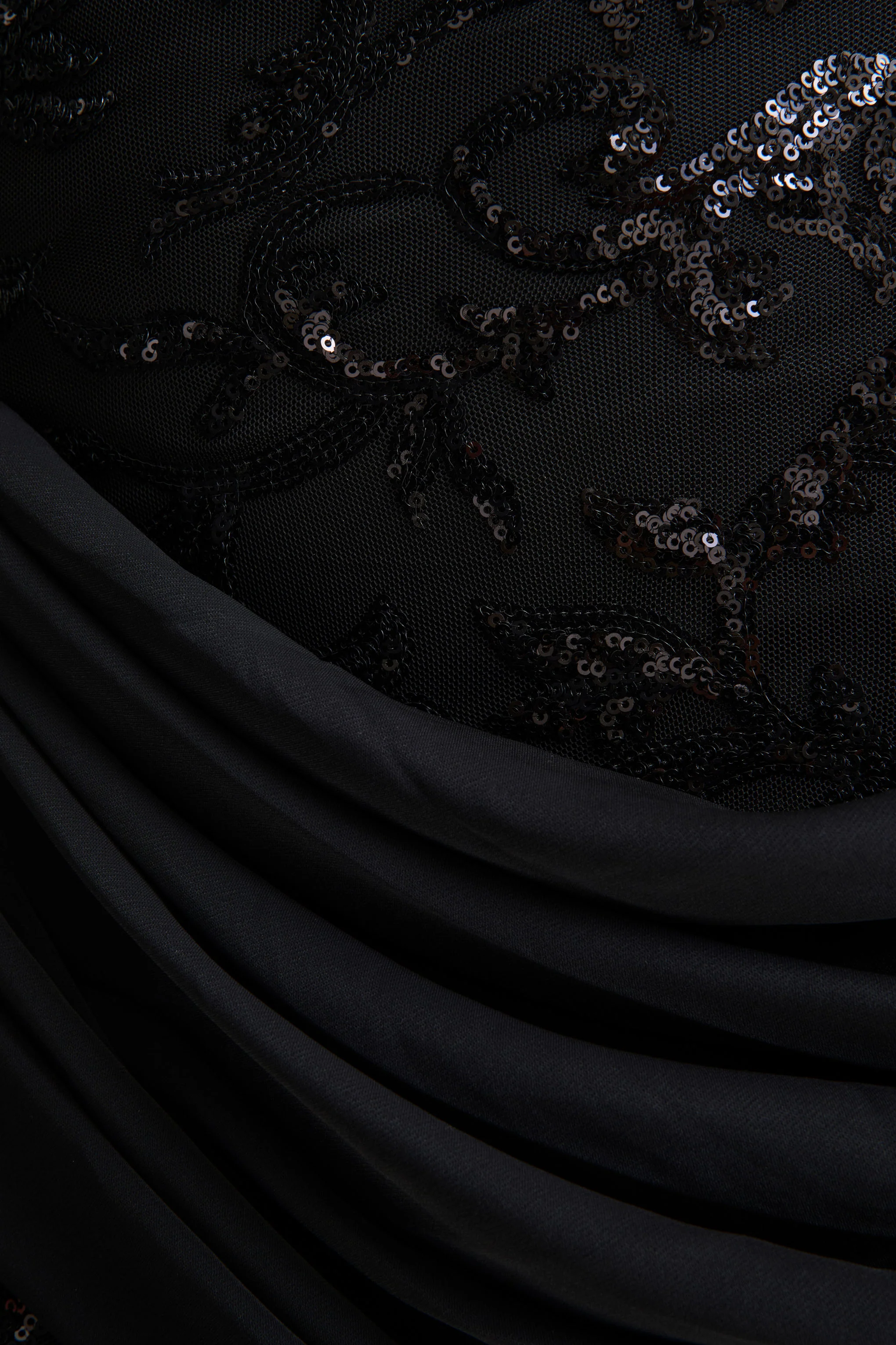 Florecita | Black Embellished Lace Crew-Neck Mini Dress With Sash Detail - Image 7