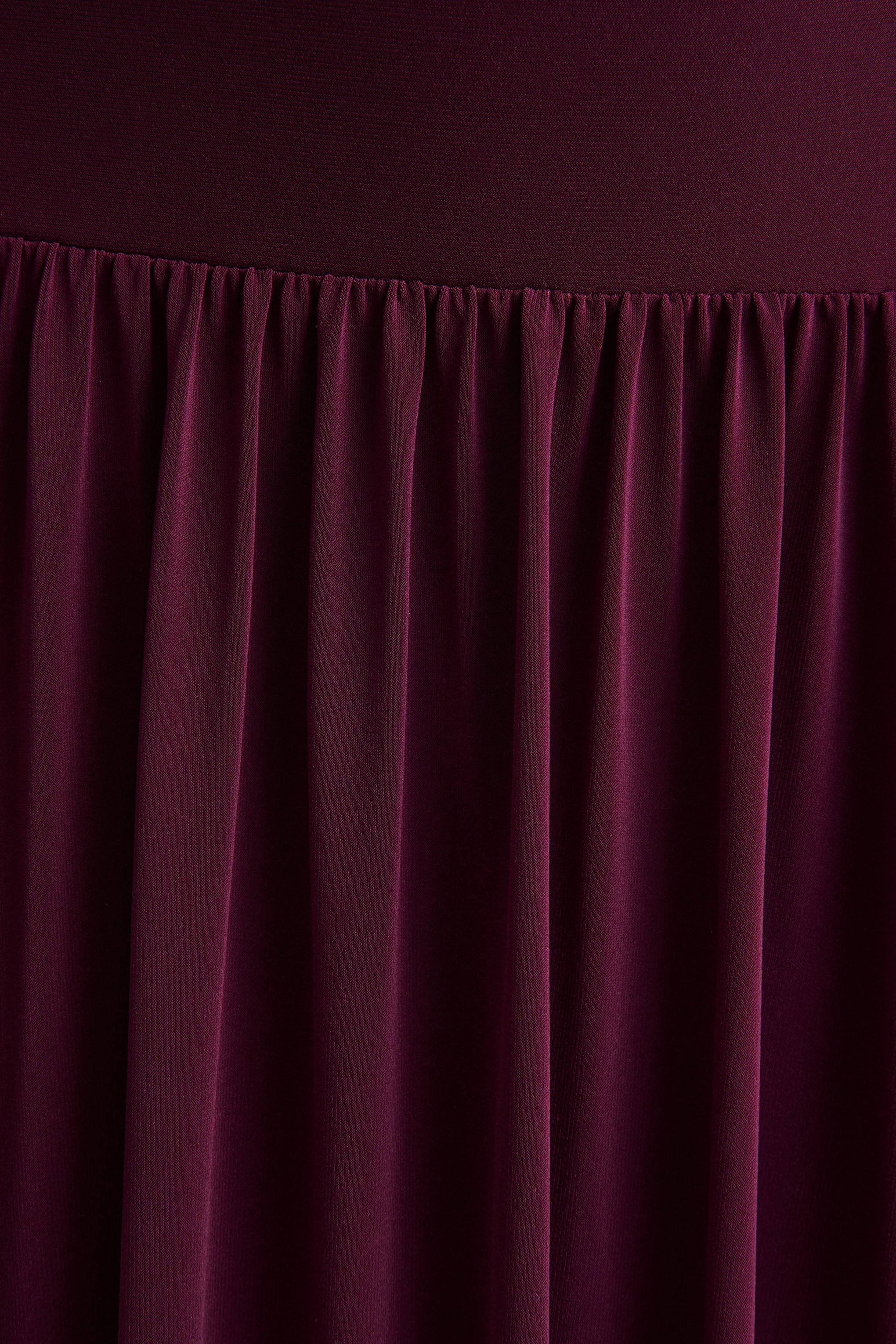 Freesia | Plum Asymmetric-Neck Maxi Dress With Scarf-Detail - Image 7