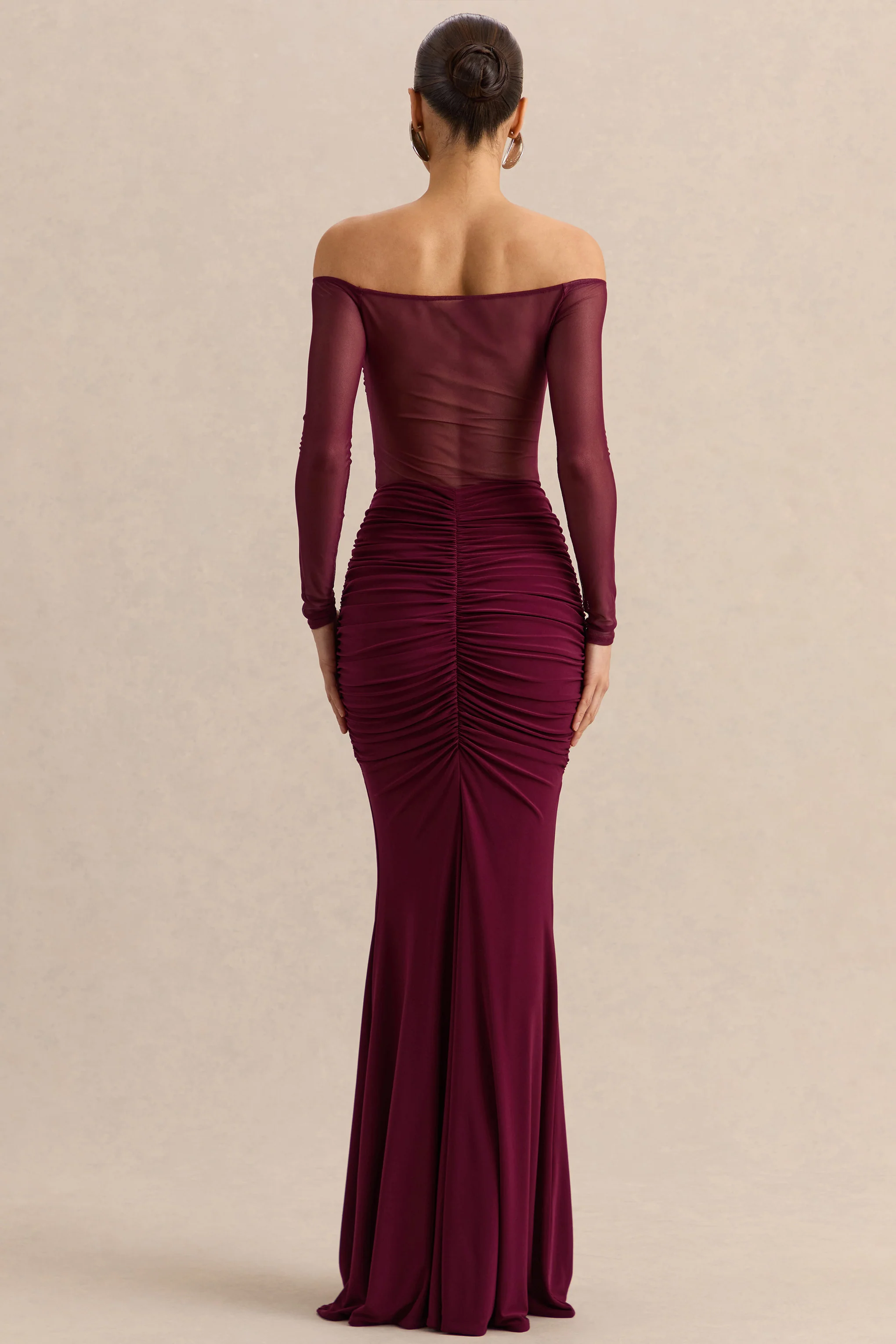 Iskra | Burgundy Extreme Ruffled Maxi Skirt - Image 2