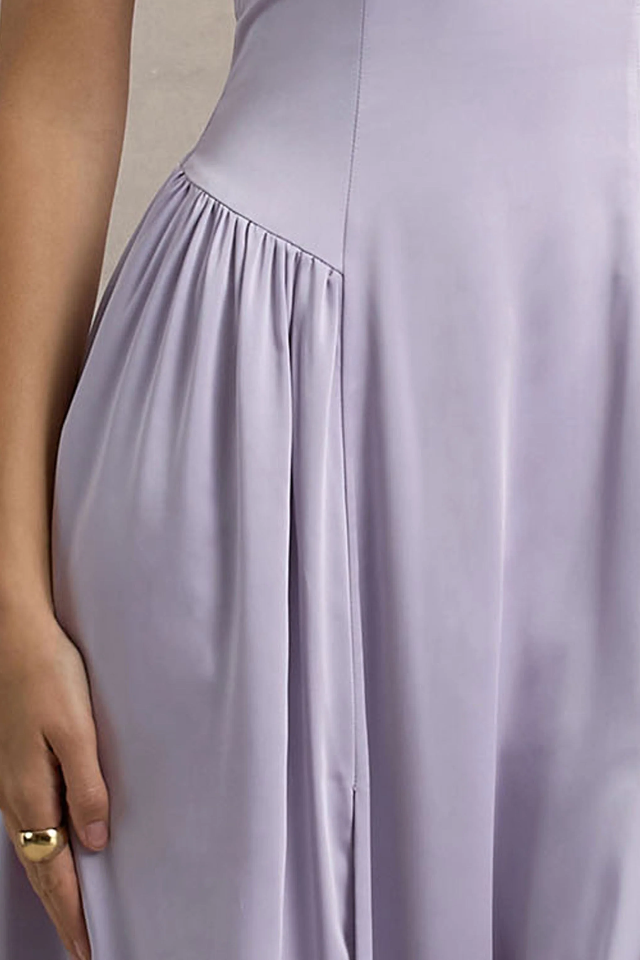 Jonas | Lilac Plunge-Neck Maxi Dress With Cami Straps - Image 6