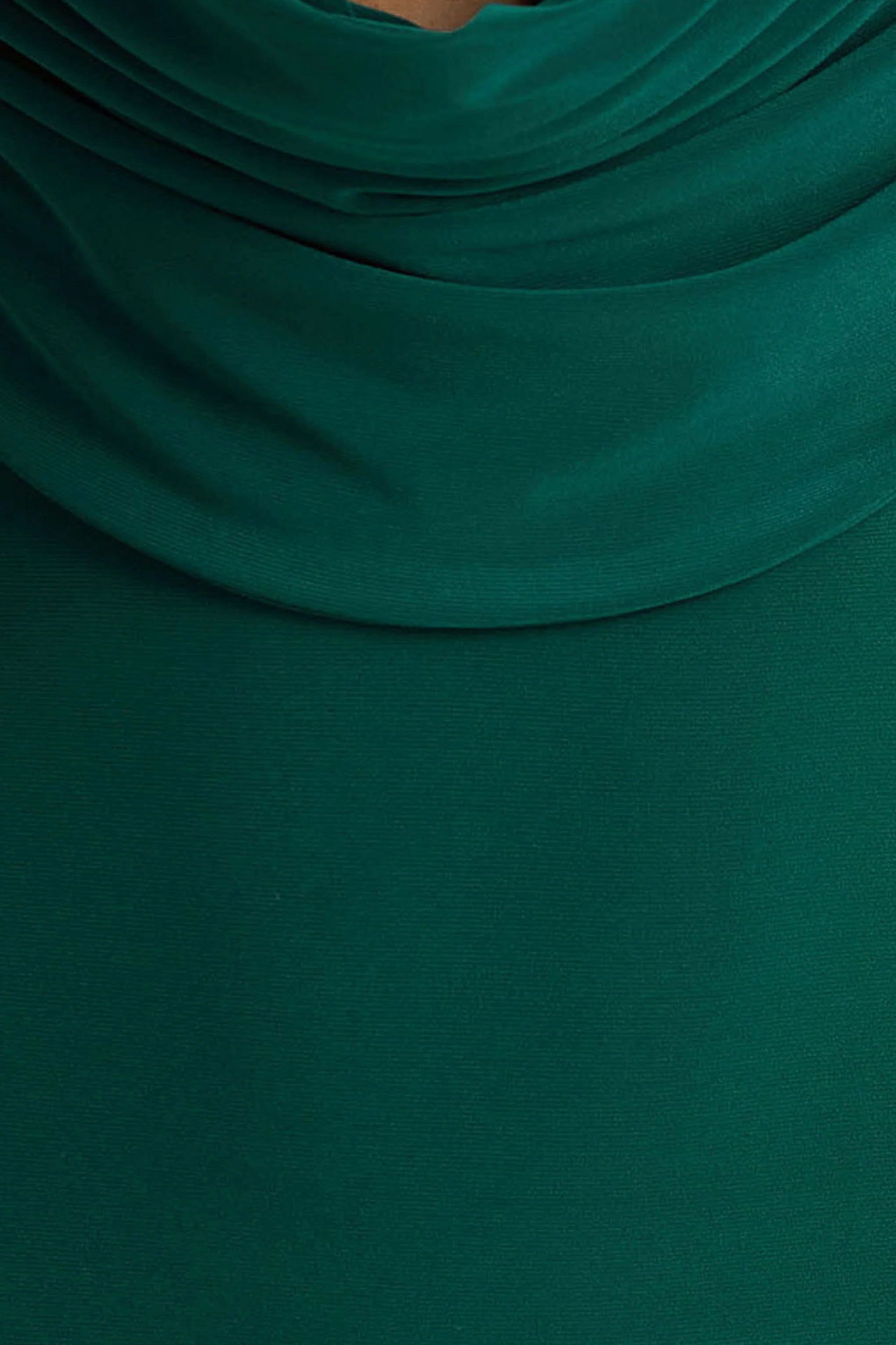 Kaylee | Bottle Green Cowl-Neck Maxi Dress With Draping Details - Image 6