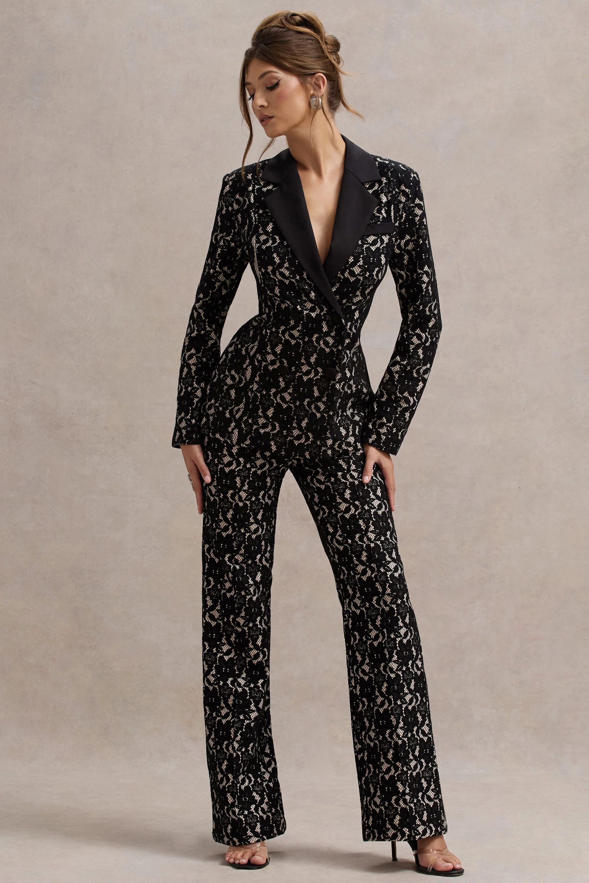 Kennedy | Black Lace Tailored Blazer - Image 5