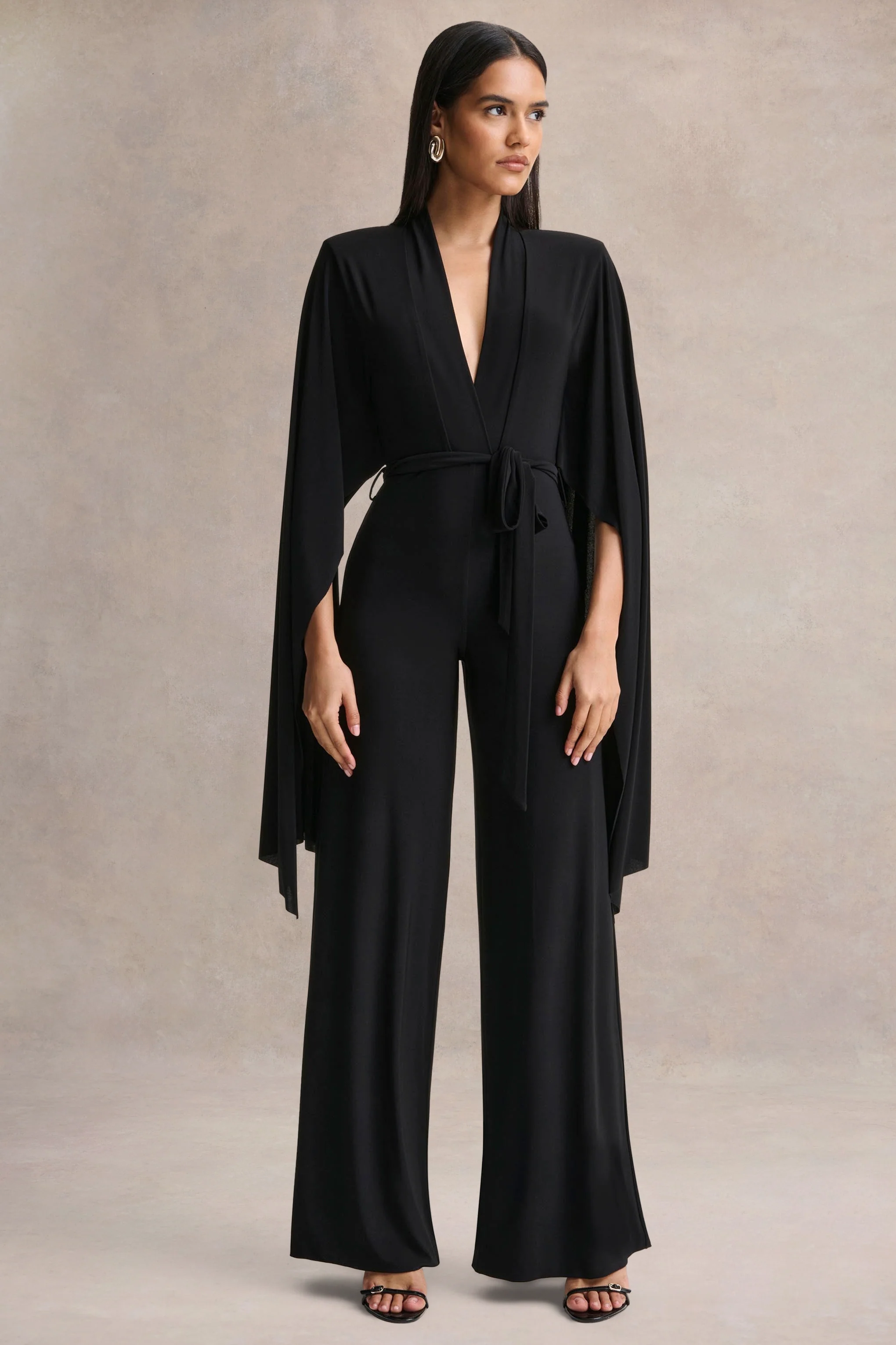 Laurina | Black Plunge-Neck Jumpsuit - Image 4