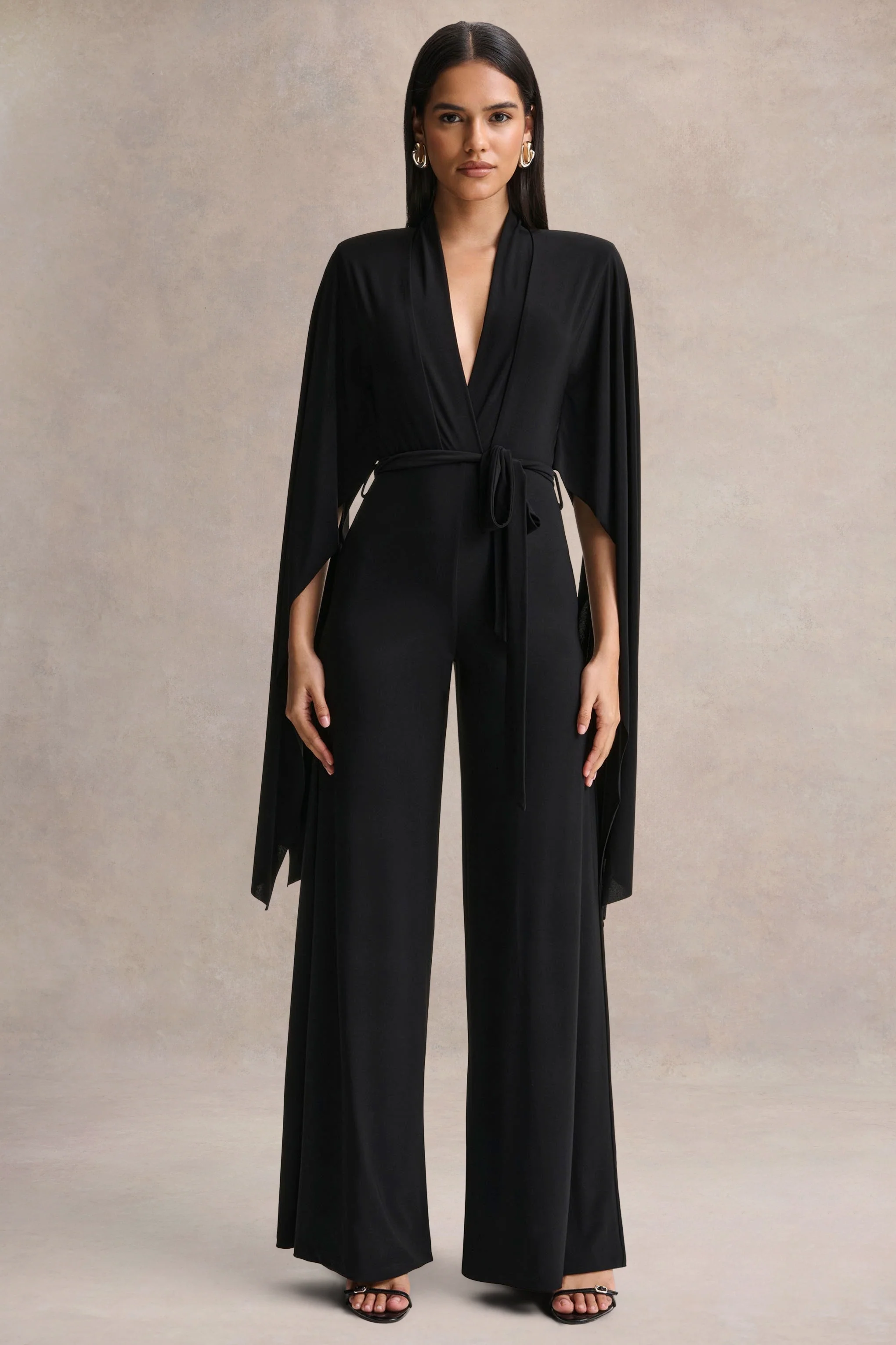 Laurina | Black Plunge-Neck Jumpsuit - Image 5