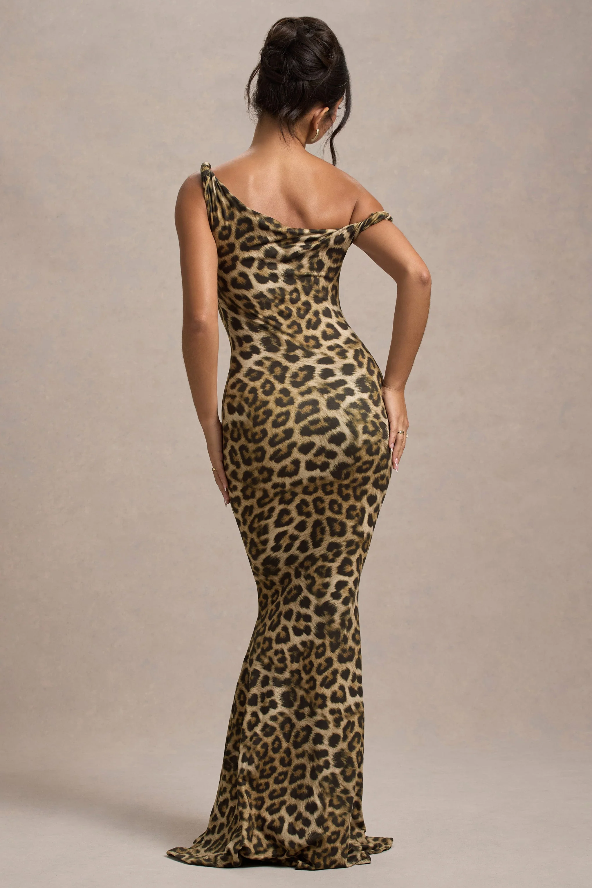 Lita | Leopard Print Twisted Asymmetric Maxi Dress - Image 3