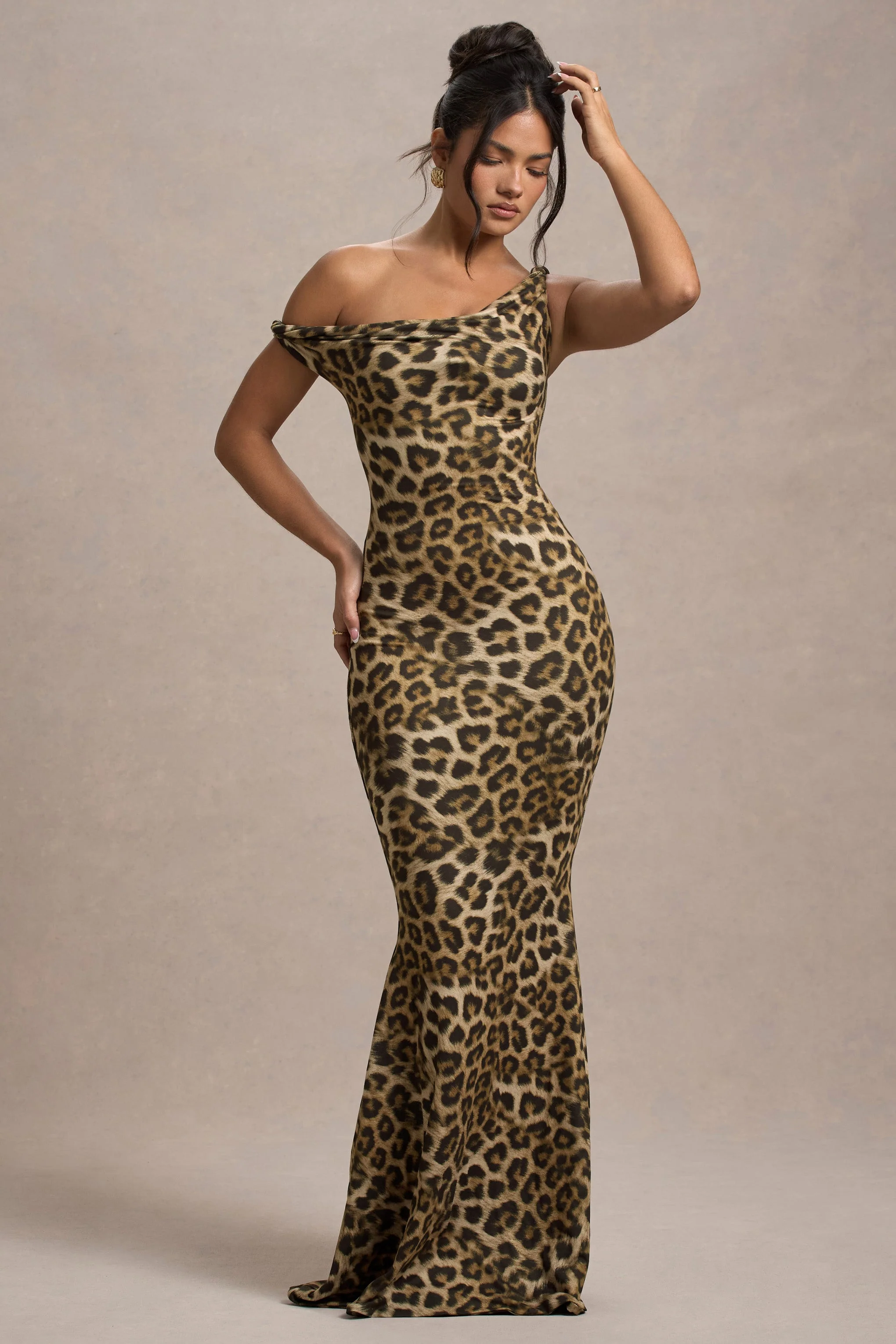 Lita | Leopard Print Twisted Asymmetric Maxi Dress - Image 6