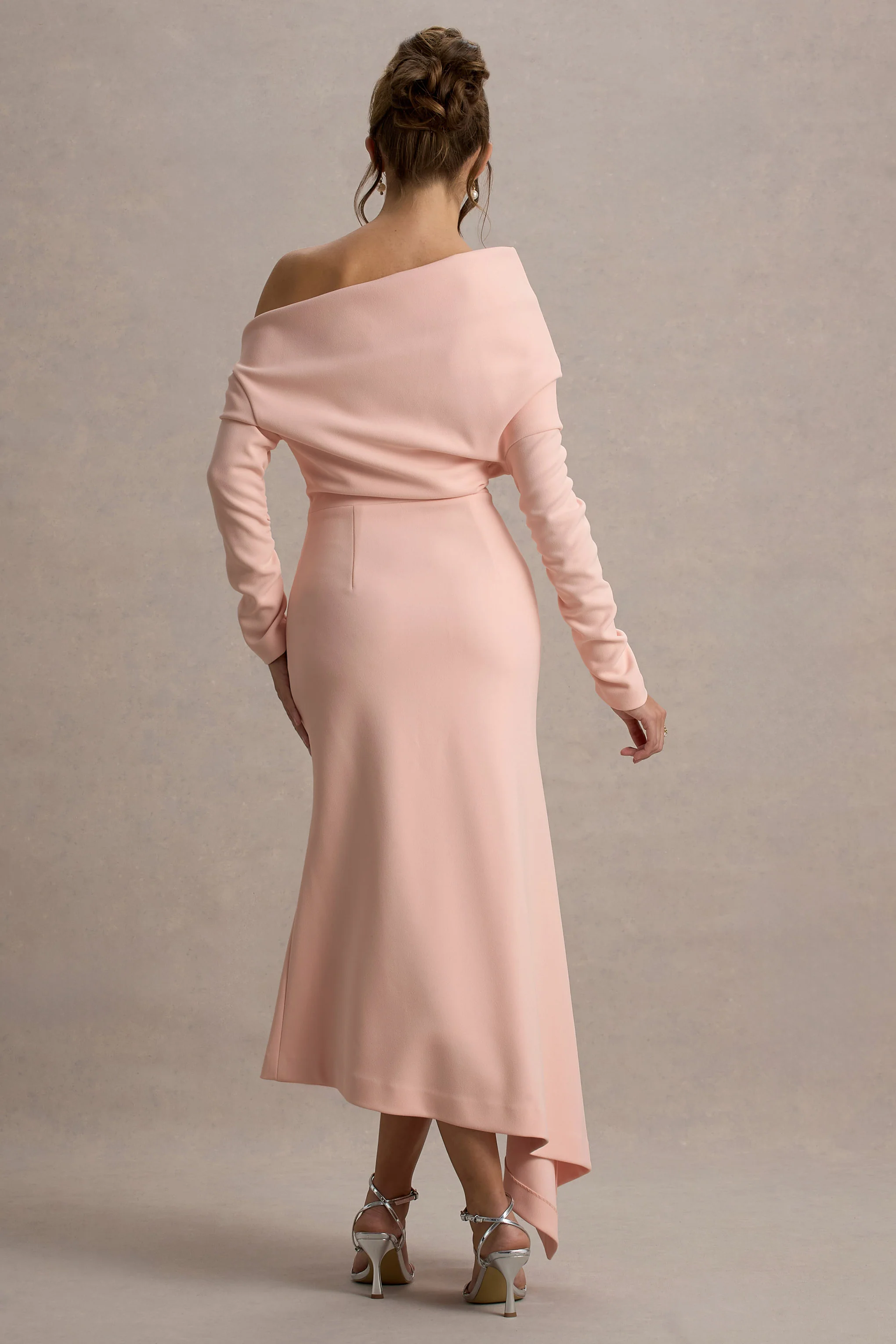 Lou | Pink One-Shoulder Asymmetric Maxi Dress - Image 2