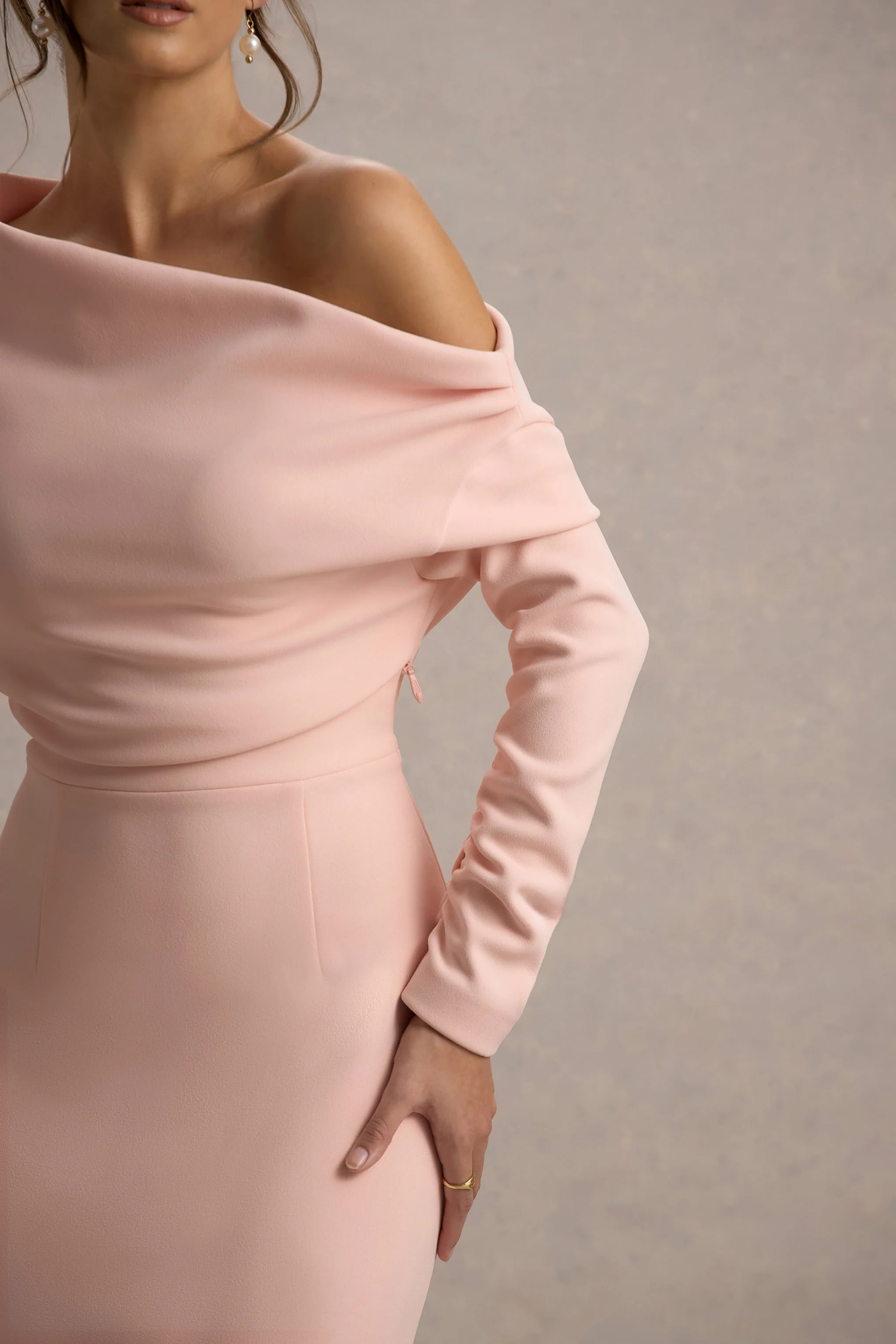 Lou | Pink One-Shoulder Asymmetric Maxi Dress - Image 6