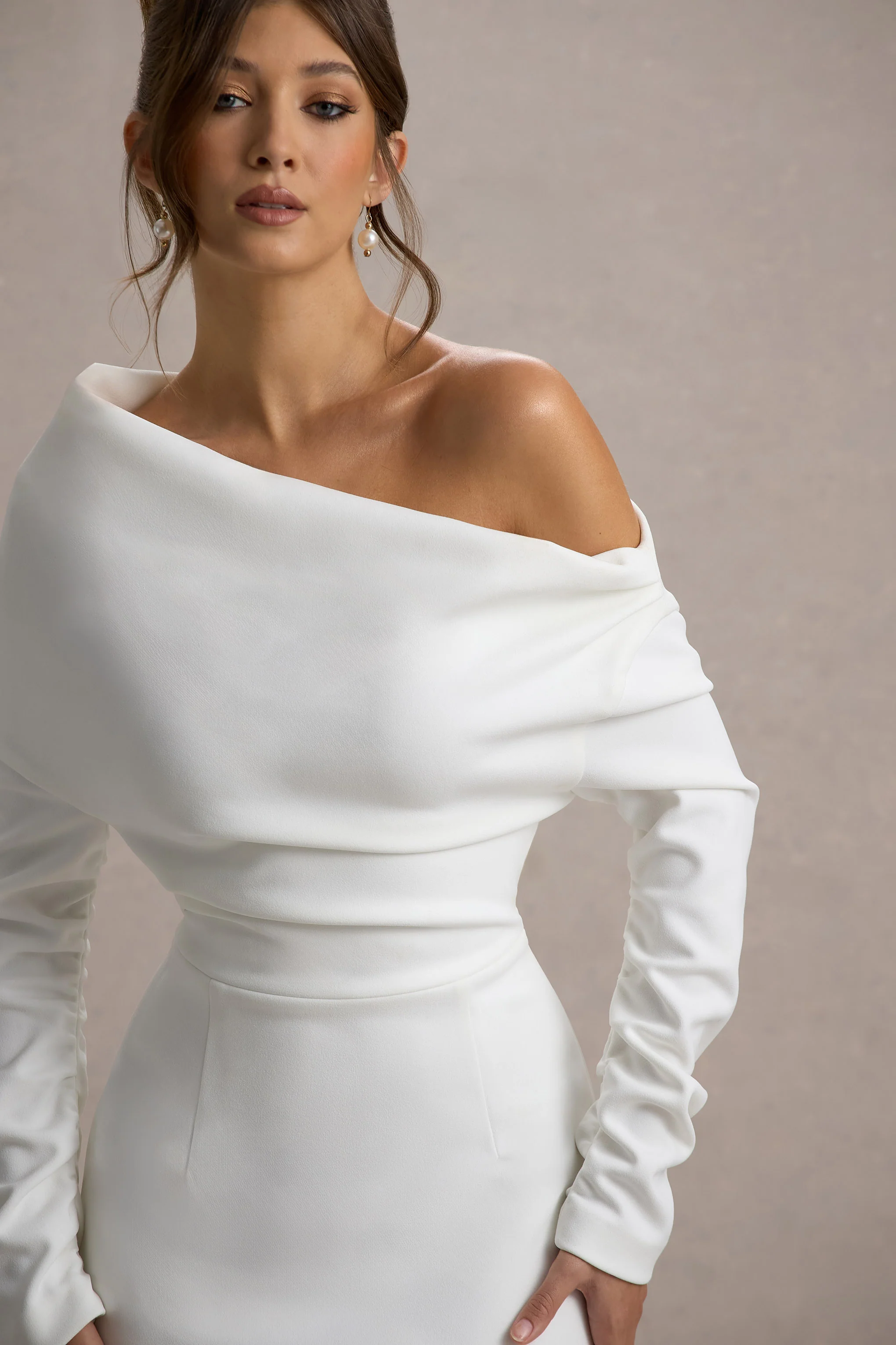 Lou | White One-Shoulder Asymmetric Maxi Dress - Image 6