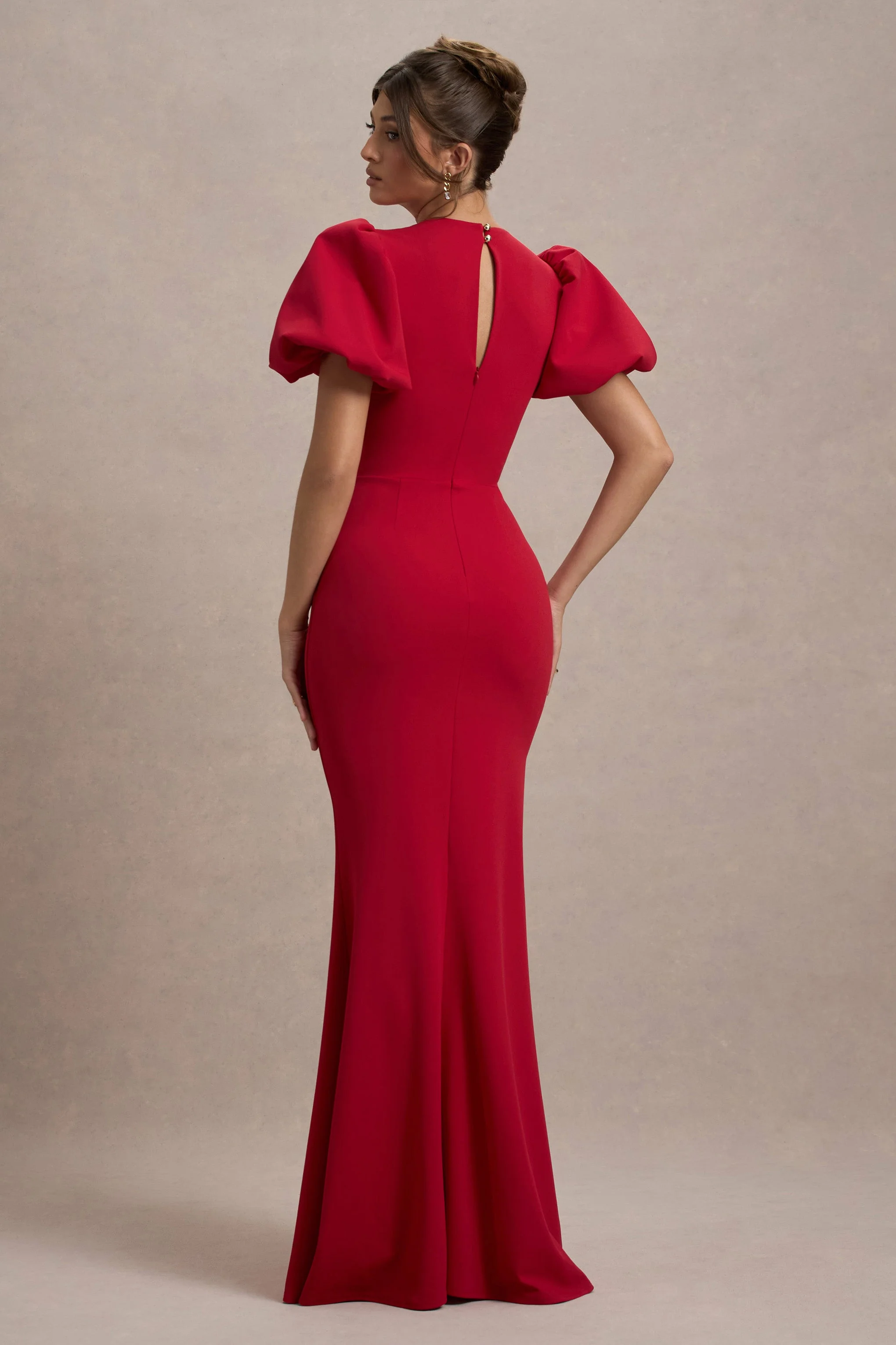 Love Letters | Red Puff-Sleeve Maxi Dress - Image 2