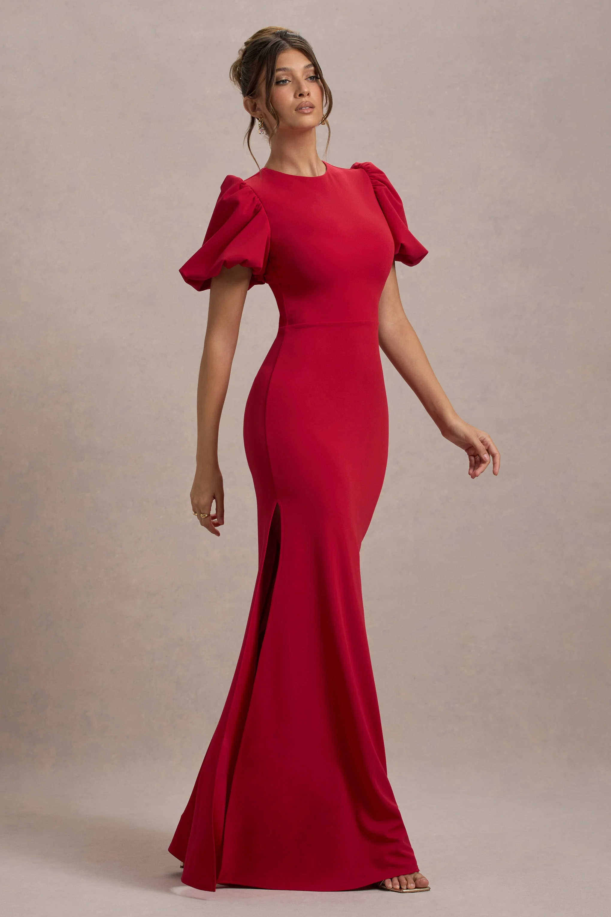 Love Letters | Red Puff-Sleeve Maxi Dress - Image 3