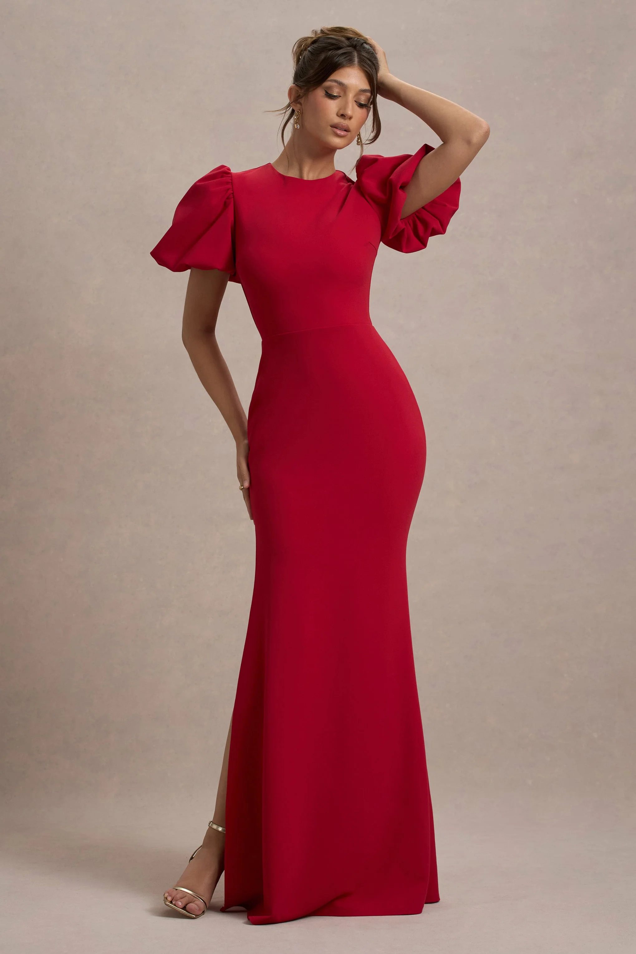 Love Letters | Red Puff-Sleeve Maxi Dress - Image 4