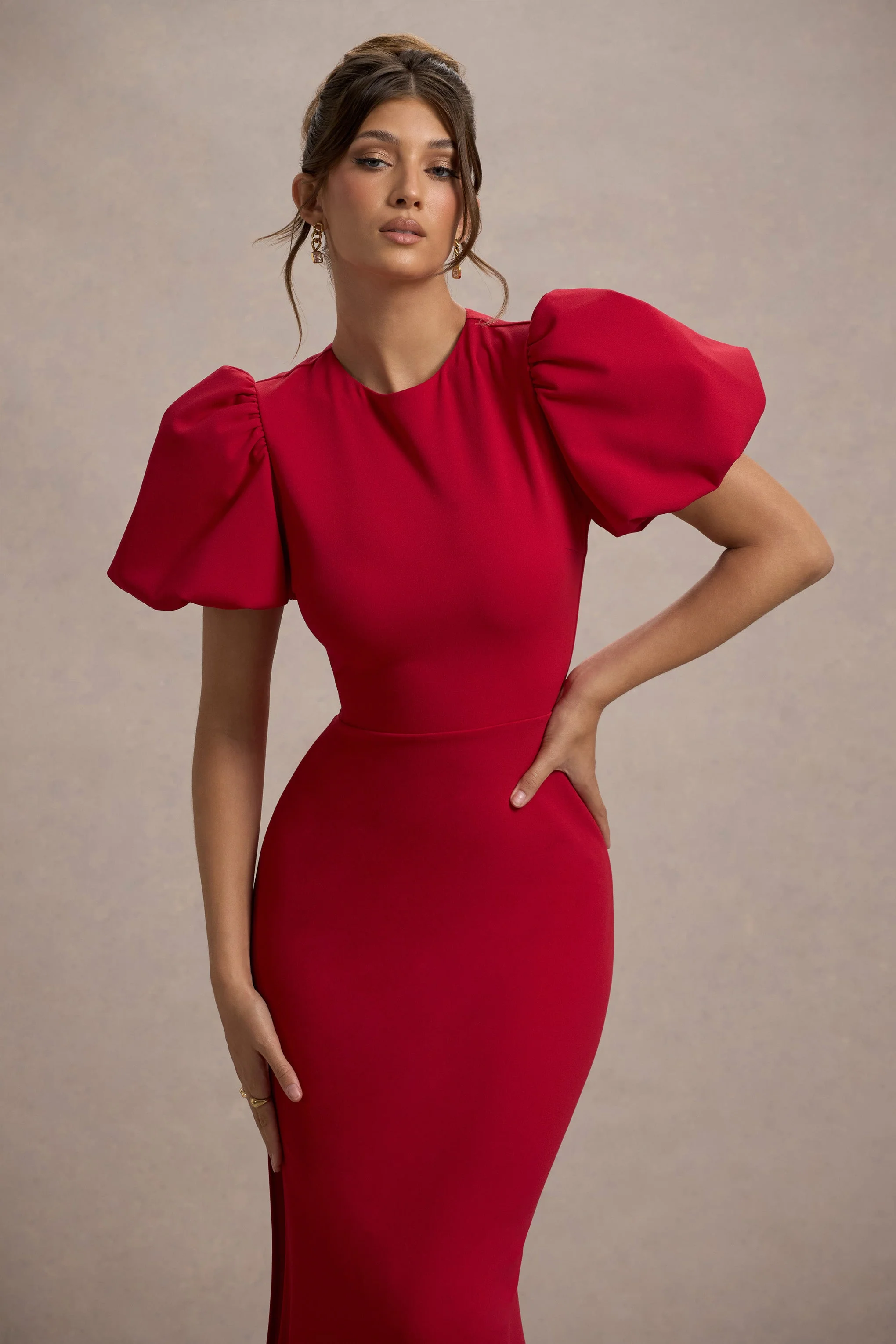 Love Letters | Red Puff-Sleeve Maxi Dress - Image 5