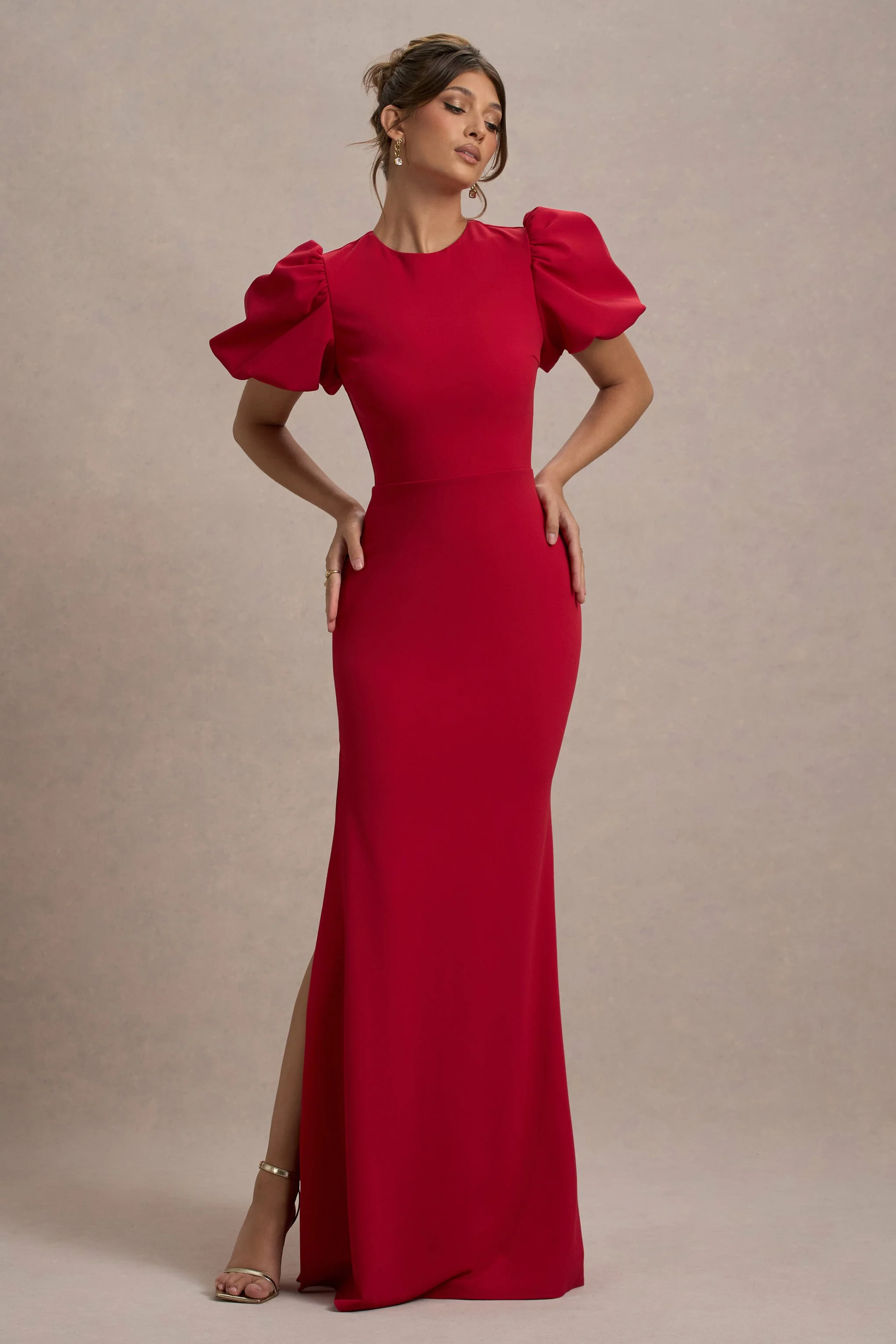 Love Letters | Red Puff-Sleeve Maxi Dress - Image 6