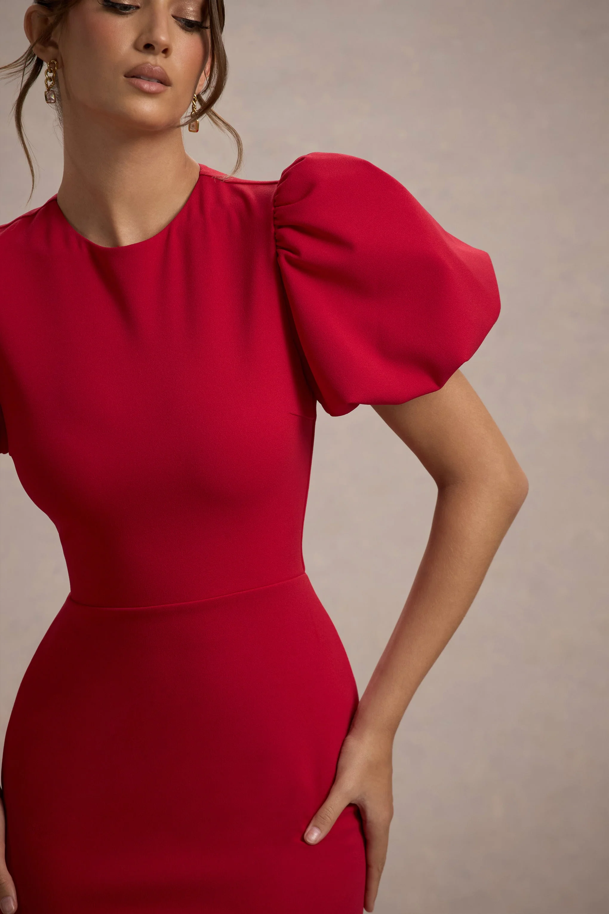 Love Letters | Red Puff-Sleeve Maxi Dress - Image 7