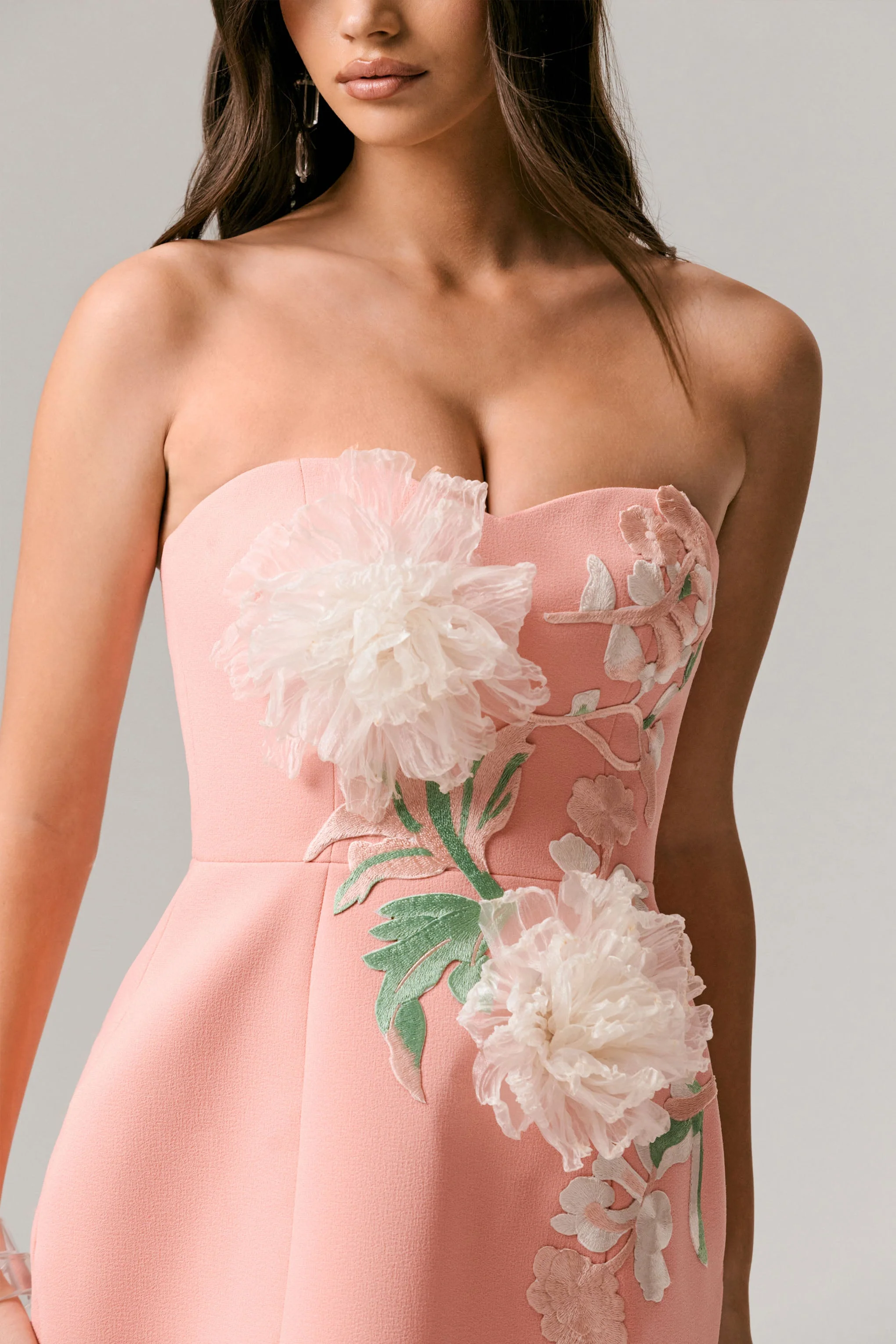 Lulu | Coral Sweetheart Embroidered Mini Dress - Image 7