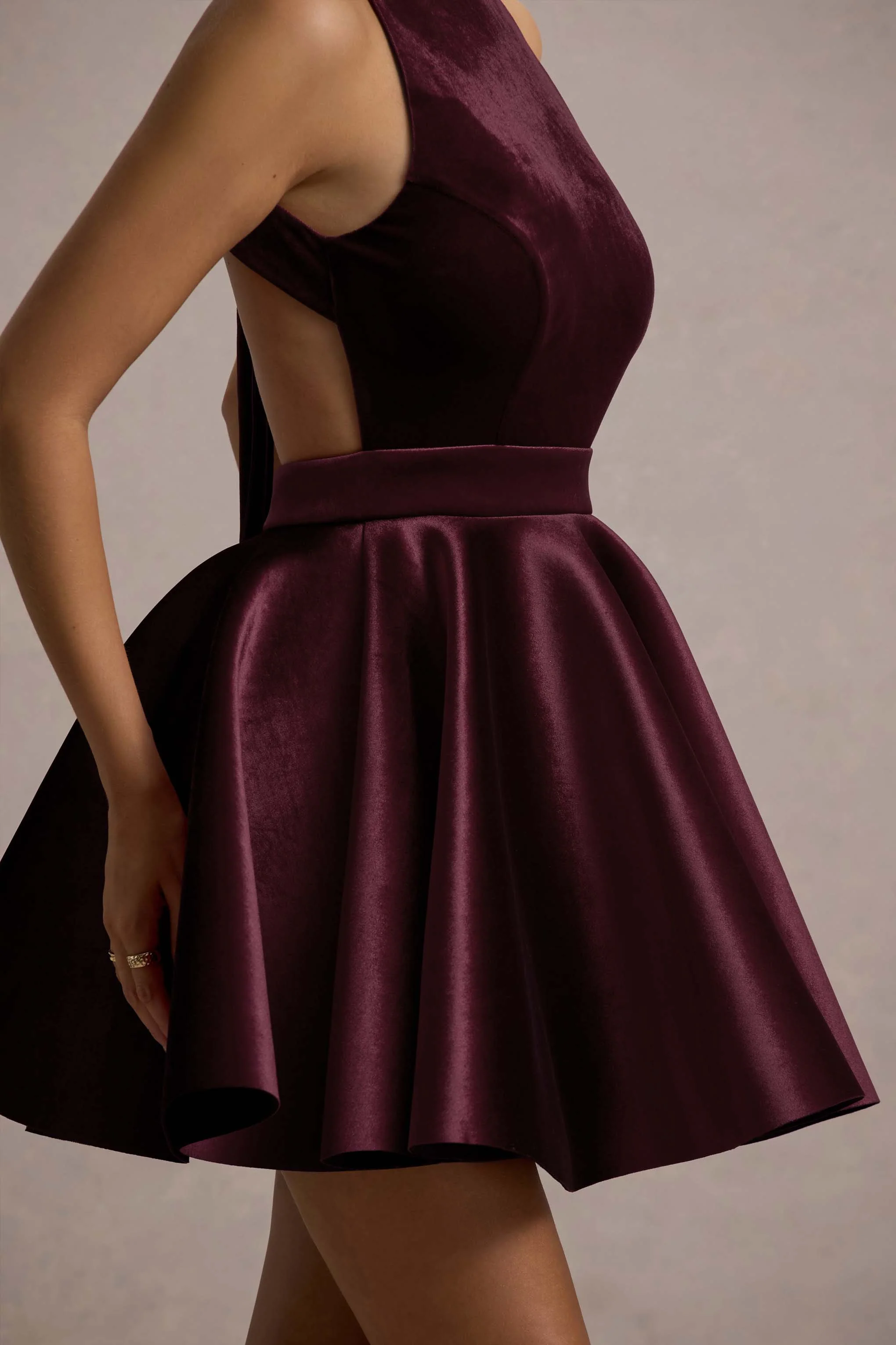 Mackie | Port Velvet Sleeveless Skater Mini Dress - Image 6