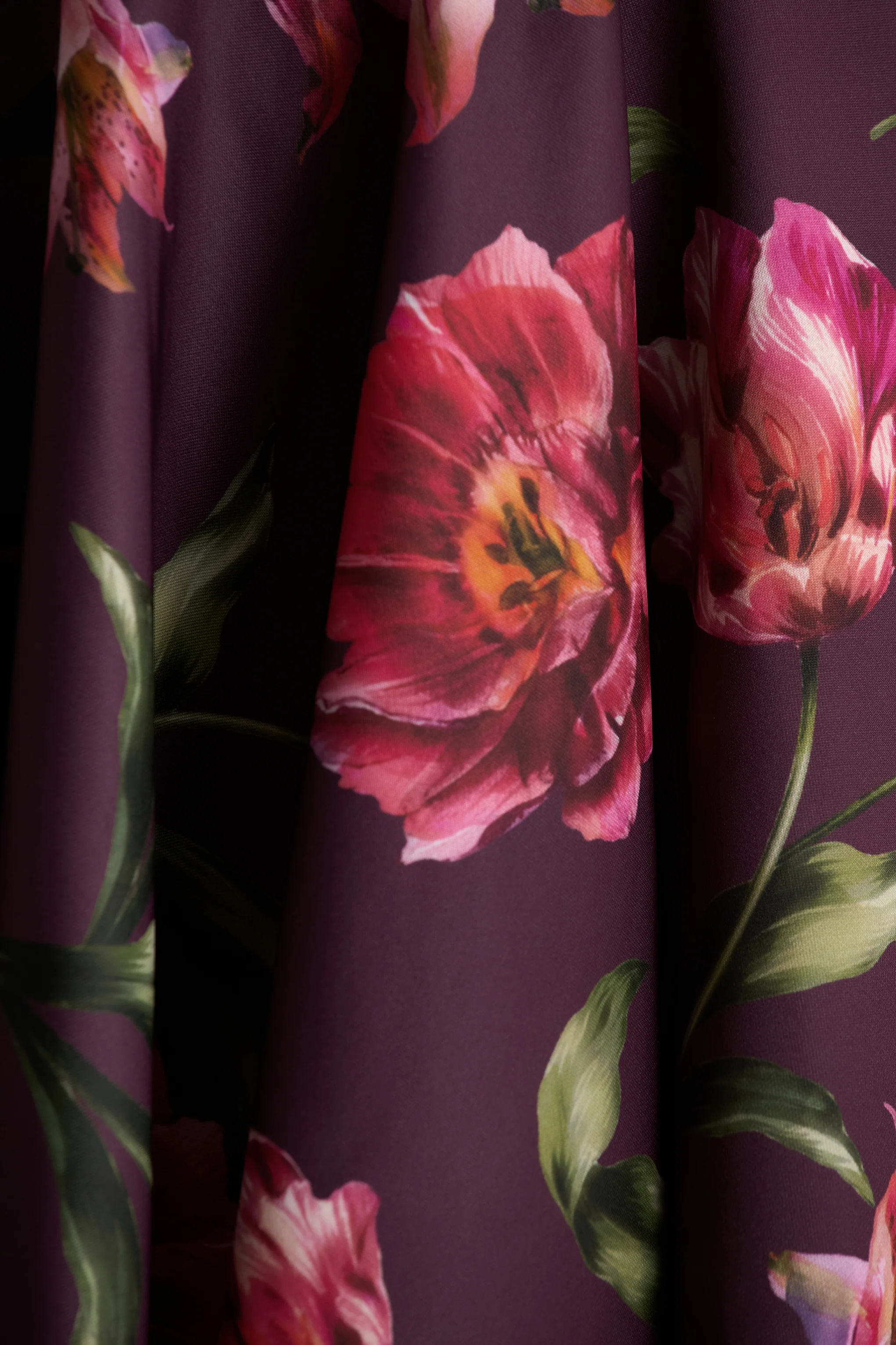 Magic | Burgundy Floral Print Sweetheart-Neck Mini Dress - Image 6