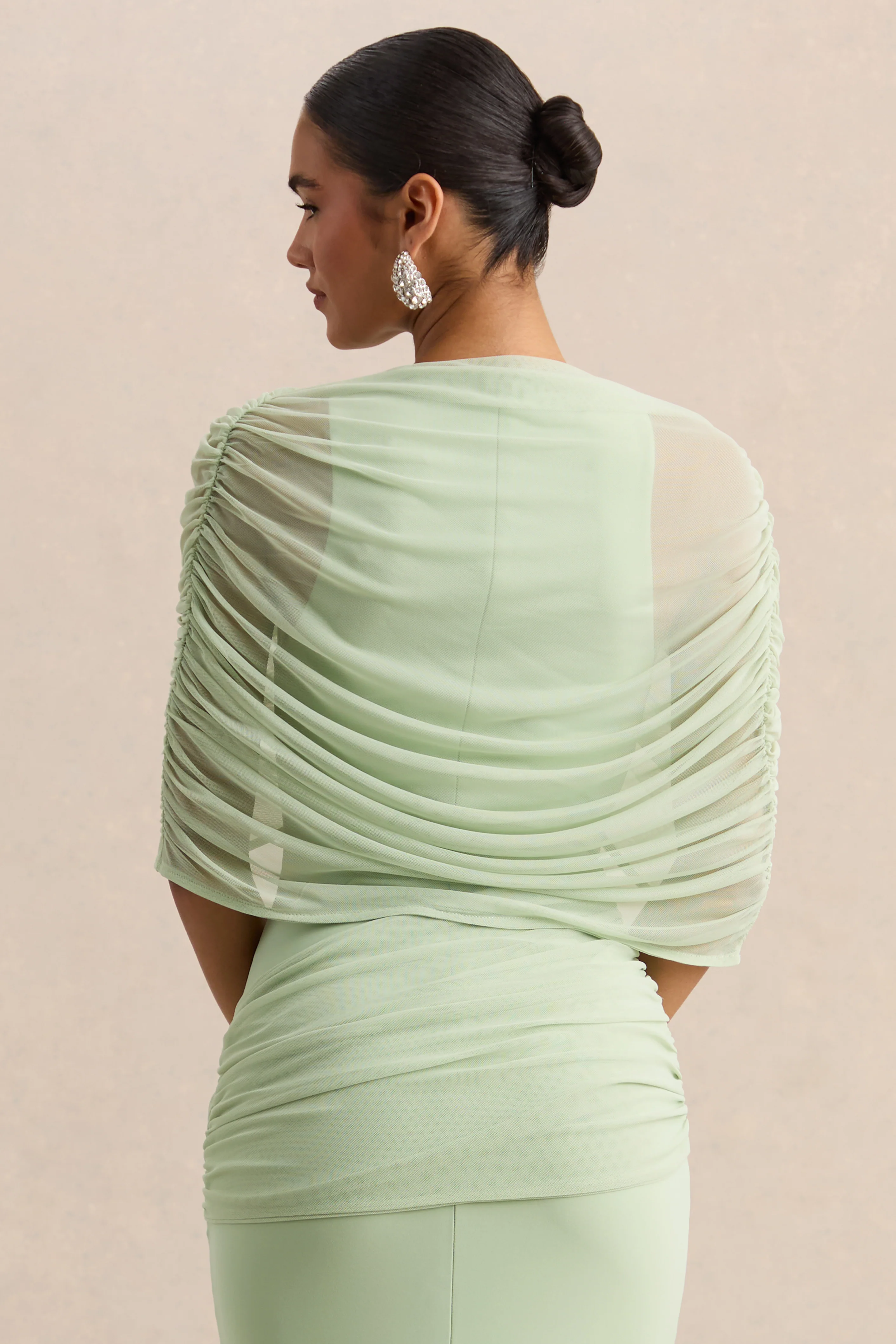 Magoria | Mint Mesh Round-Neck Cape - Image 2