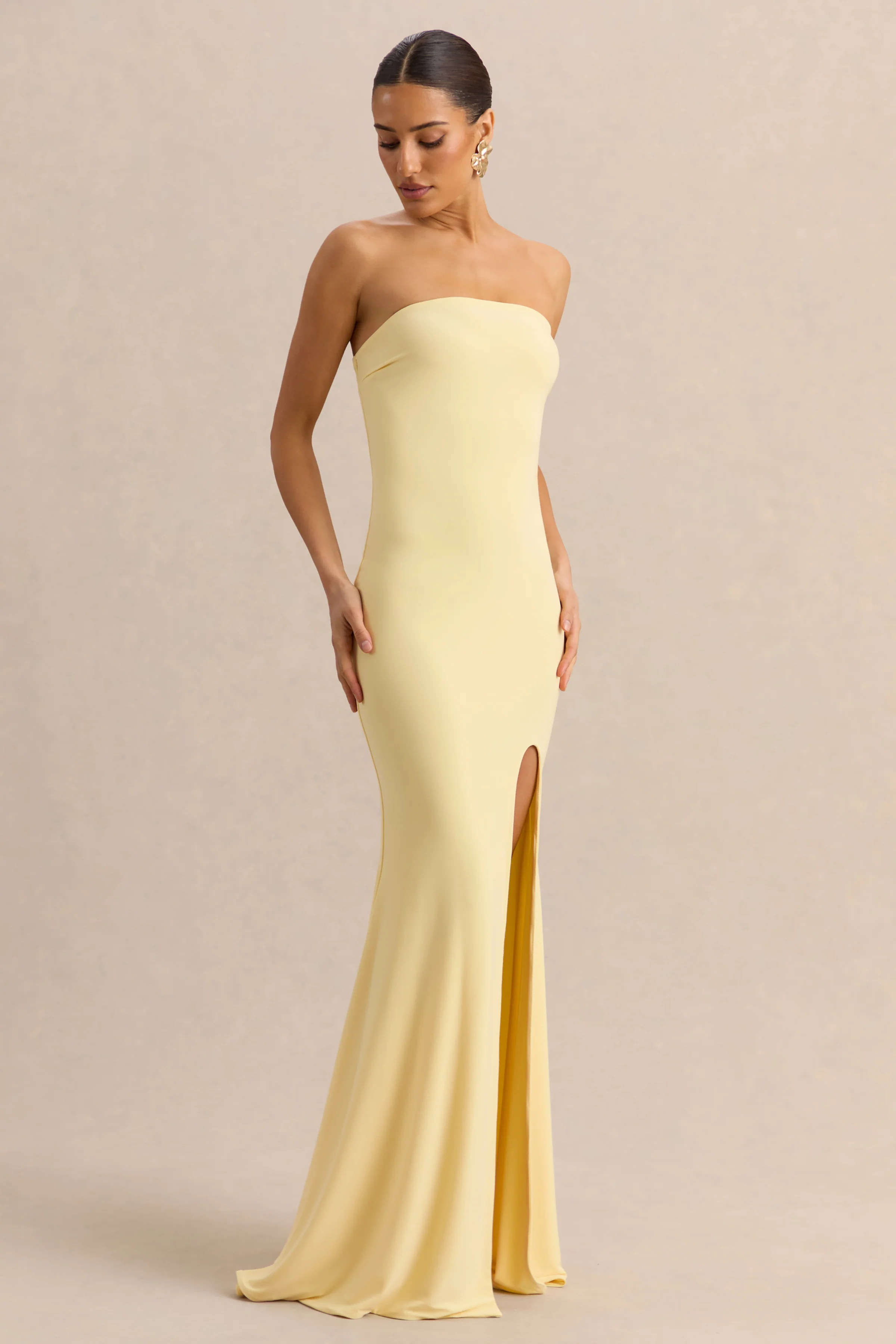 Melva | Lemon Bandeau Maxi Dress - Image 6
