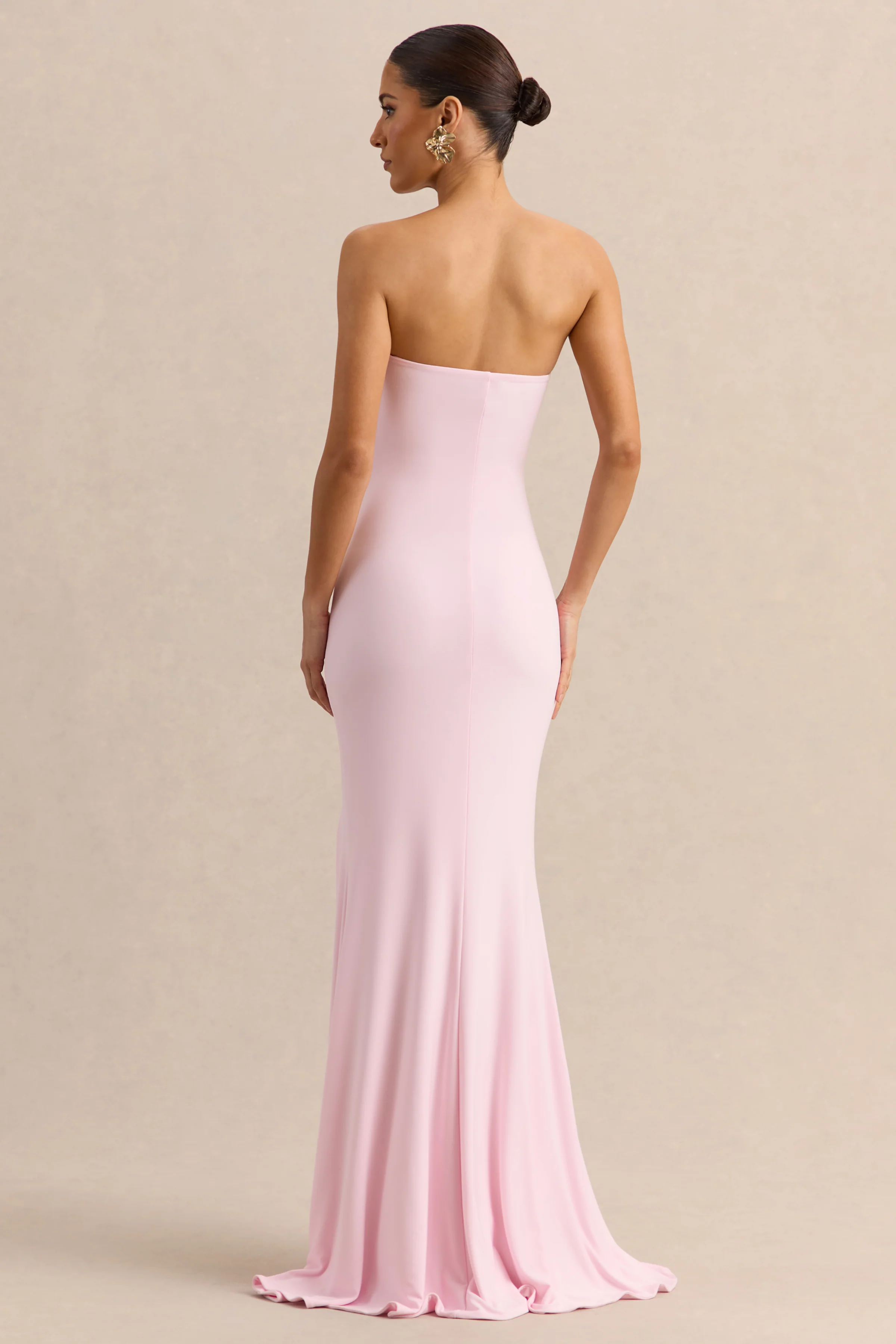 Melva | Light Pink Bandeau Maxi Dress - Image 2