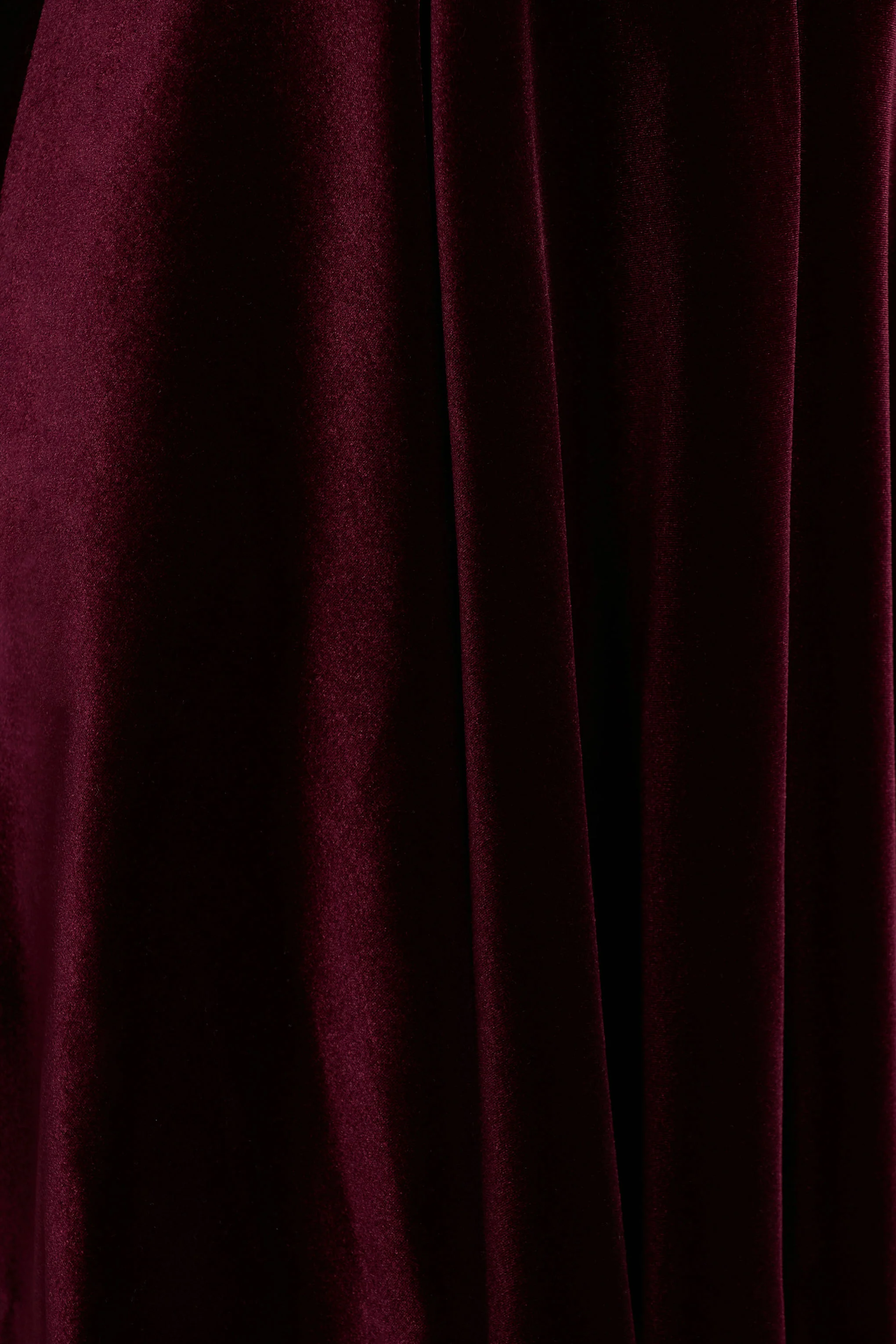 Mina | Burgundy Velvet And Satin Bandeau Skater Mini Dress - Image 6
