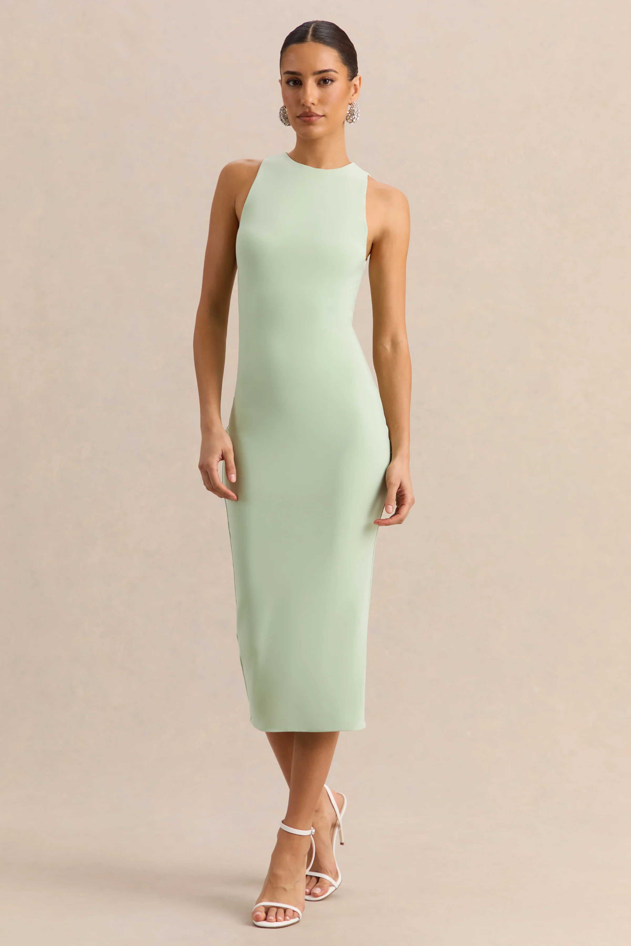 Mirana | Mint High-Neck Midi-Dress - Image 6