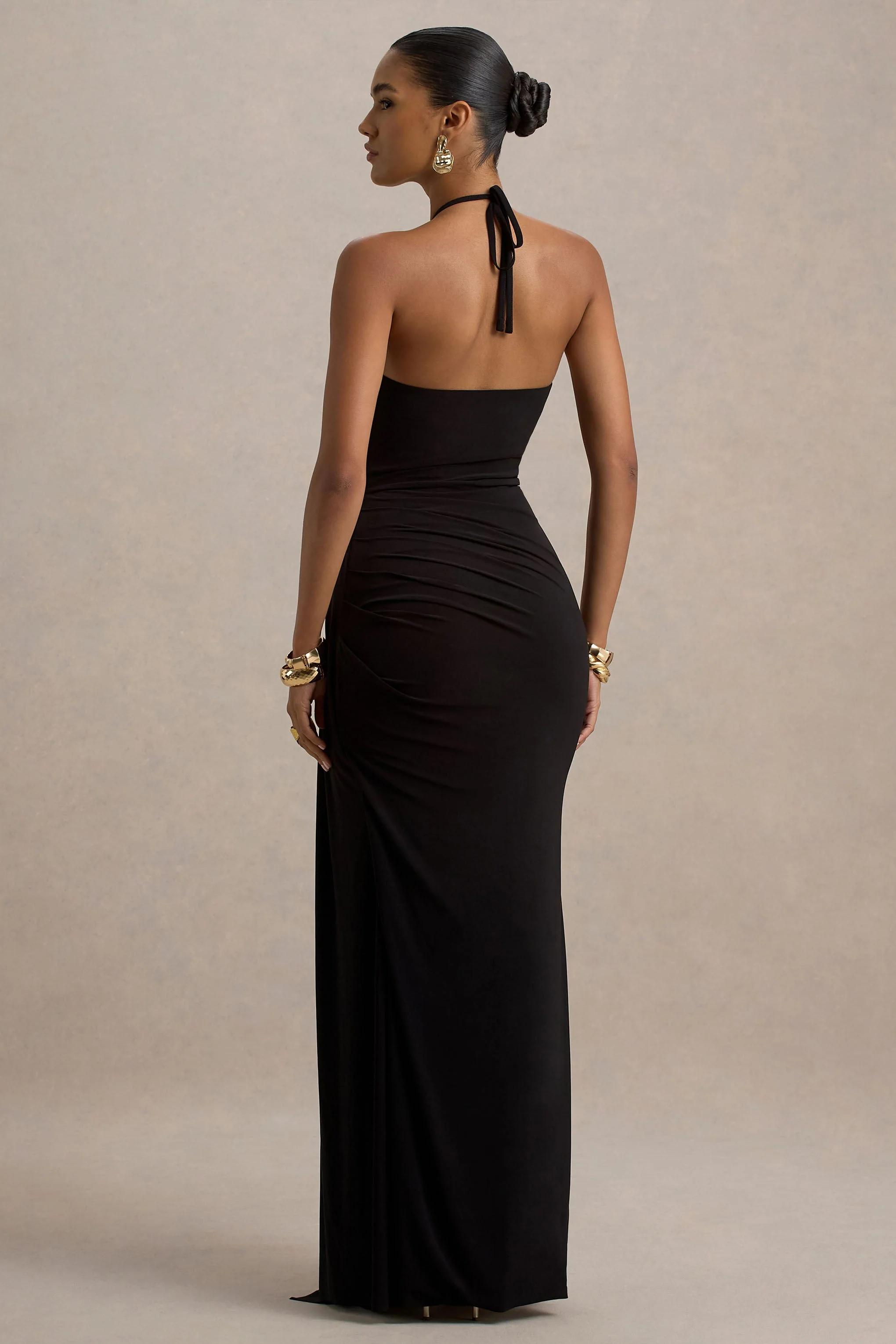Mohito | Black Halter-Neck Cut-Out Maxi Dress With Split - Image 3