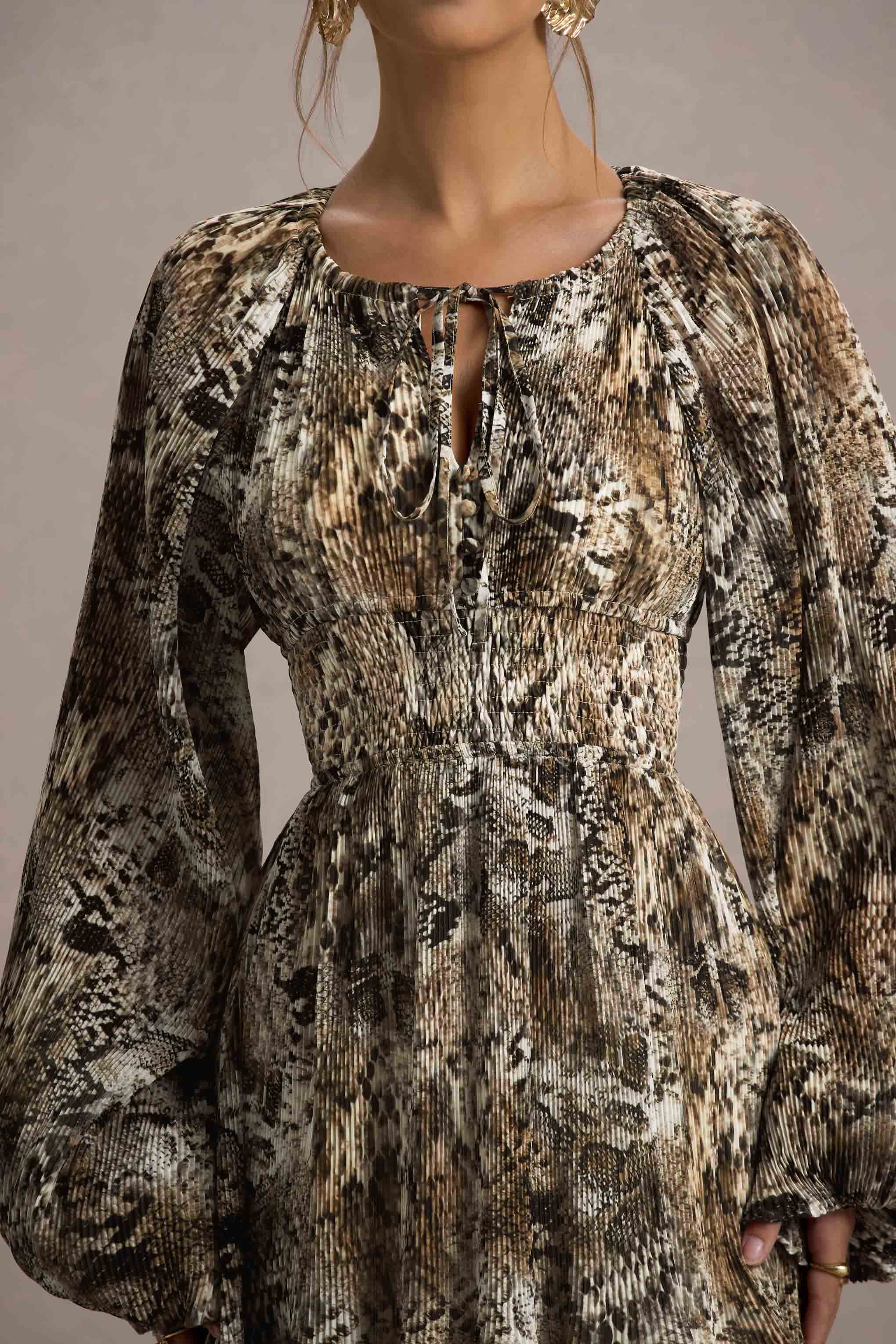 Namir | Snake Print High-Low Chiffon Maxi Dress - Image 7