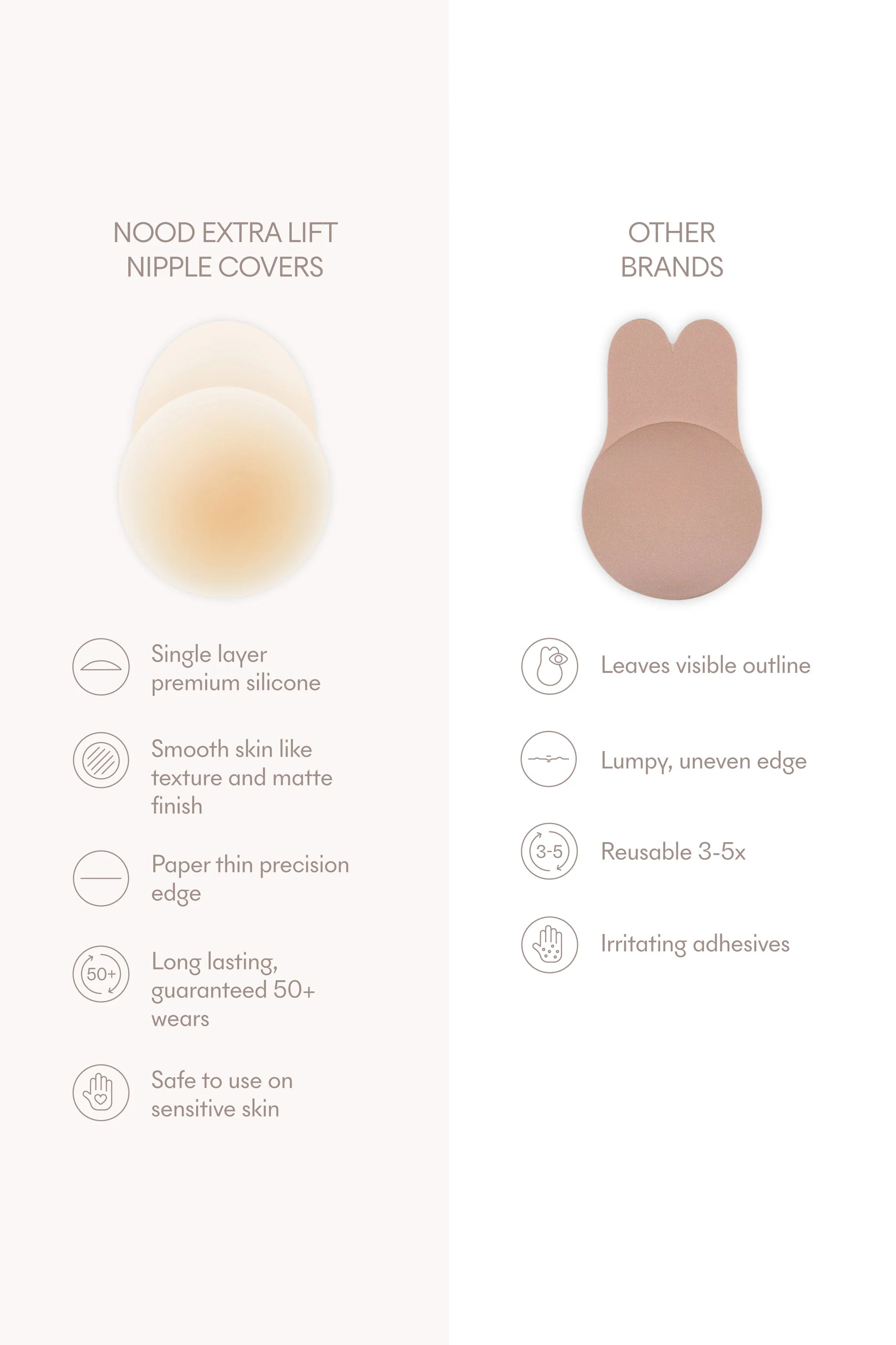 No-Show Extra Lift | NOOD Lifting Nipple Covers 4 Inch No.3 - Image 8