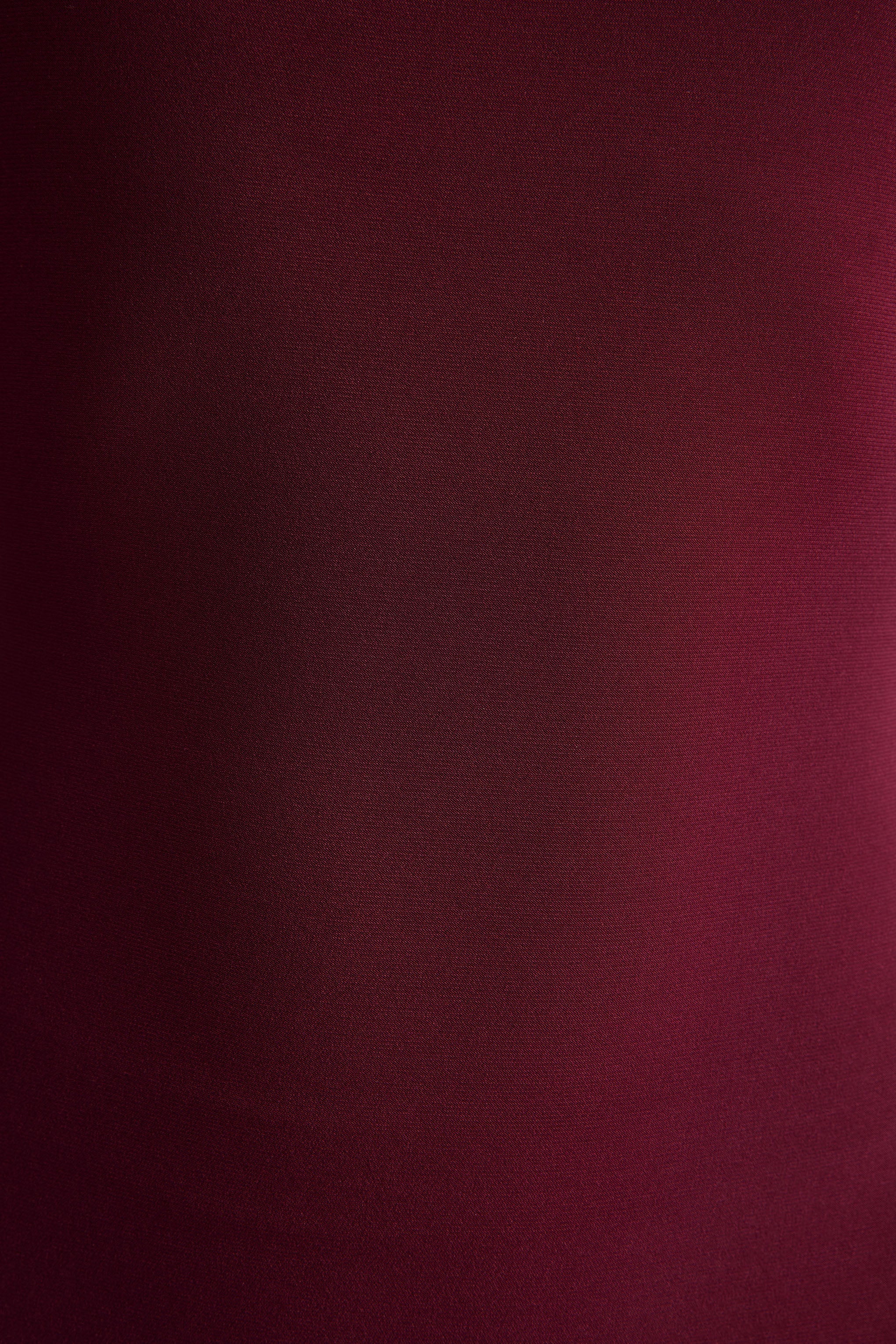 Ottilie | Burgundy Asymmetric-Neck Maxi Dress - Image 7