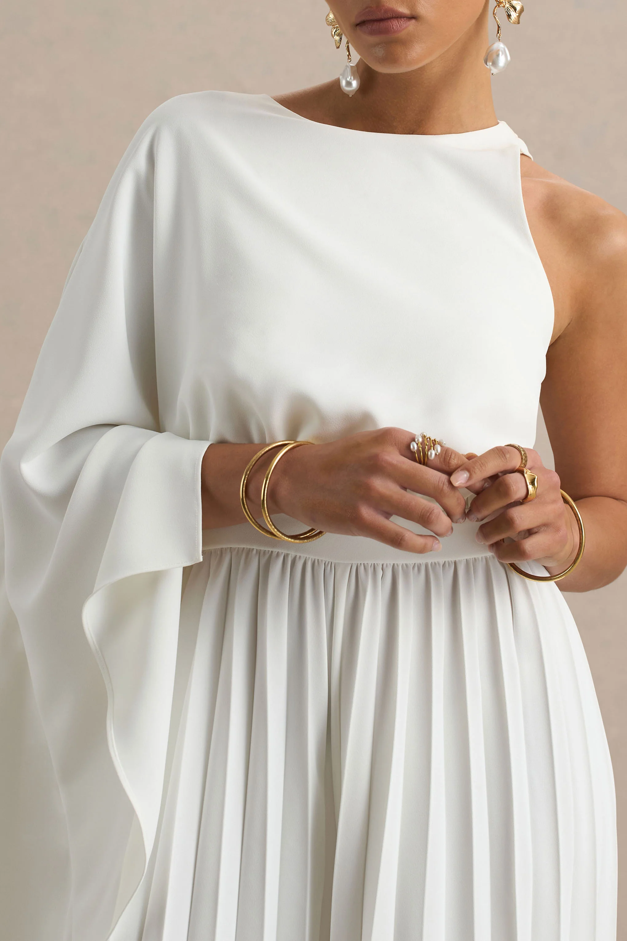 Paradise | White Cape-Sleeve Jumpsuit - Image 3