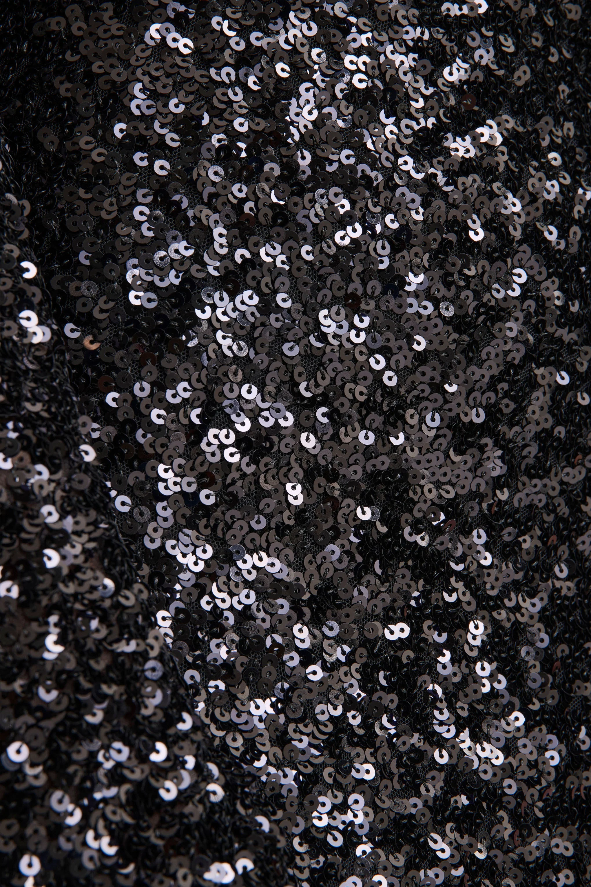 Romea | Black Sequin High-Neck Maxi Dress With Cape Sleeves - Image 7
