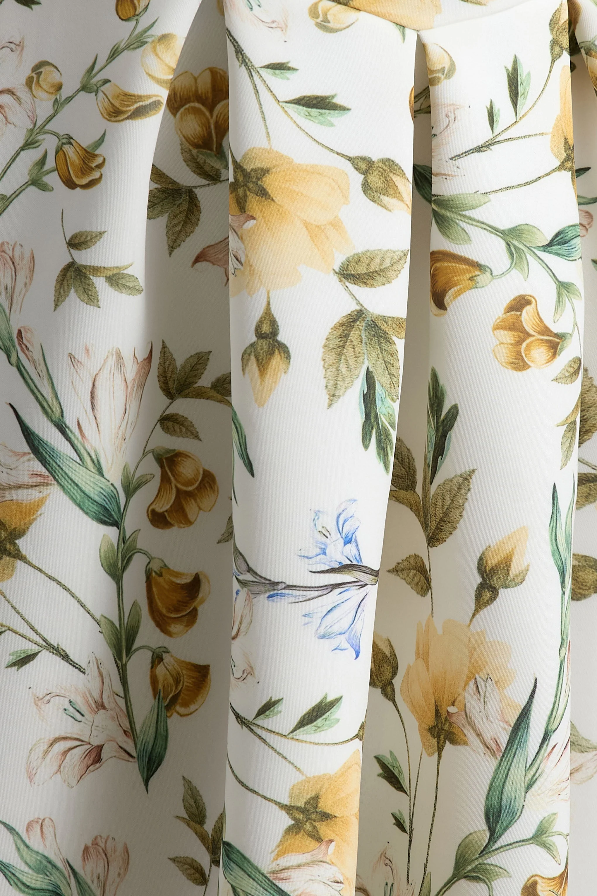 Rosemary | Floral Print Sweetheart Midi Dress With Drop Waist - Image 6