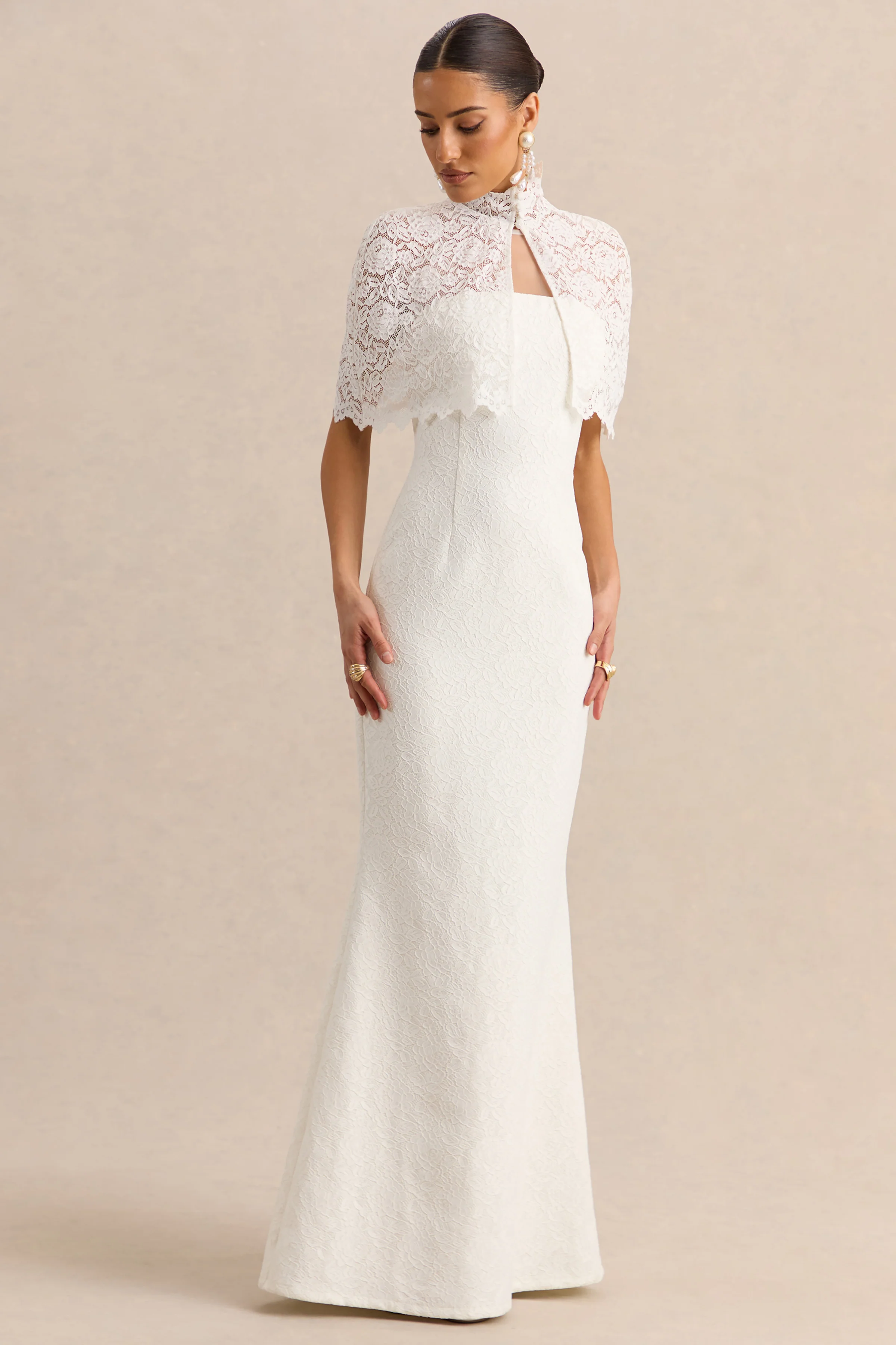 Rosevine | White Crew-Neck Maxi Dress With Mesh Panel - Image 4