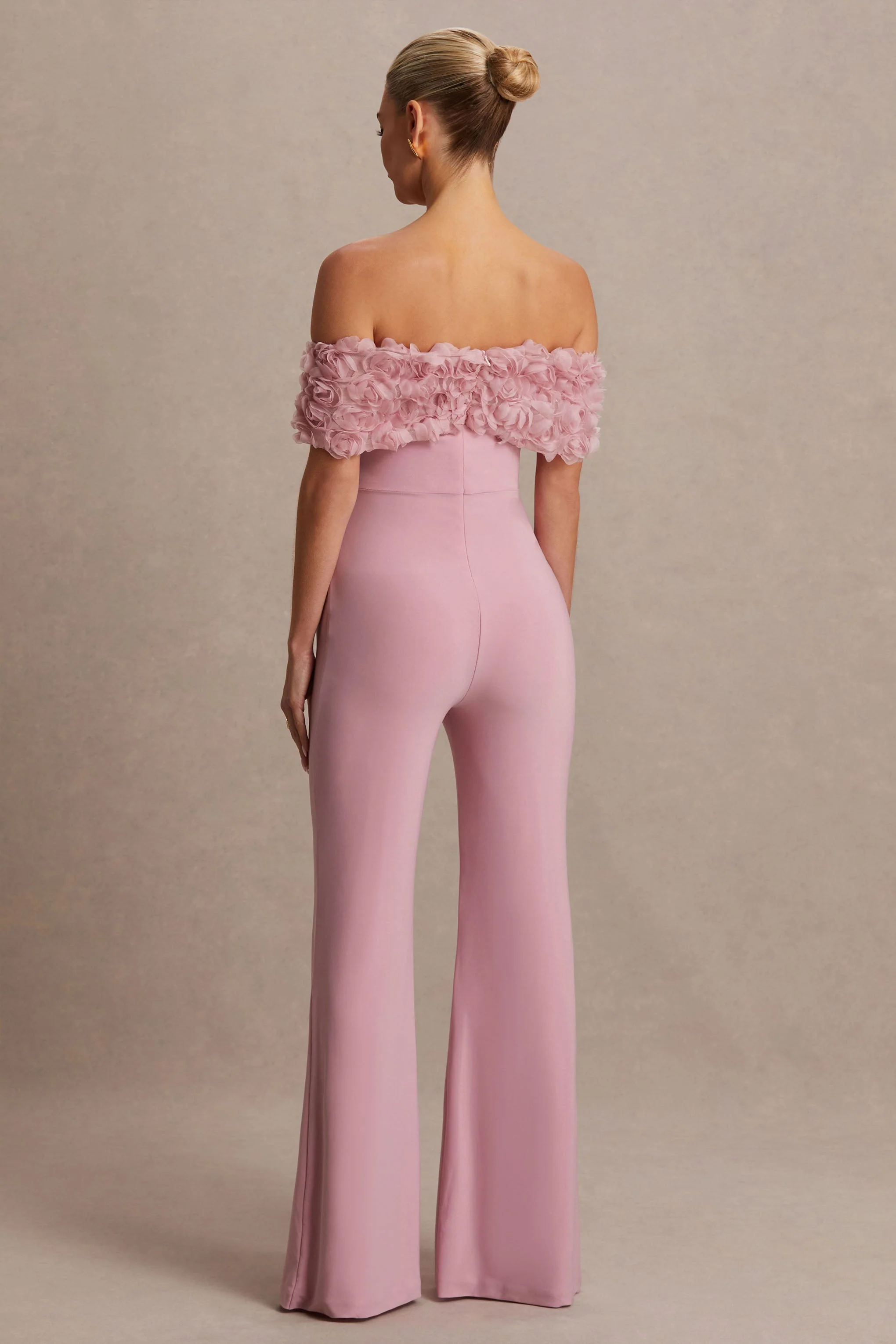 Sallow | Pink Floral Bardot Maternity Jumpsuit - Image 8