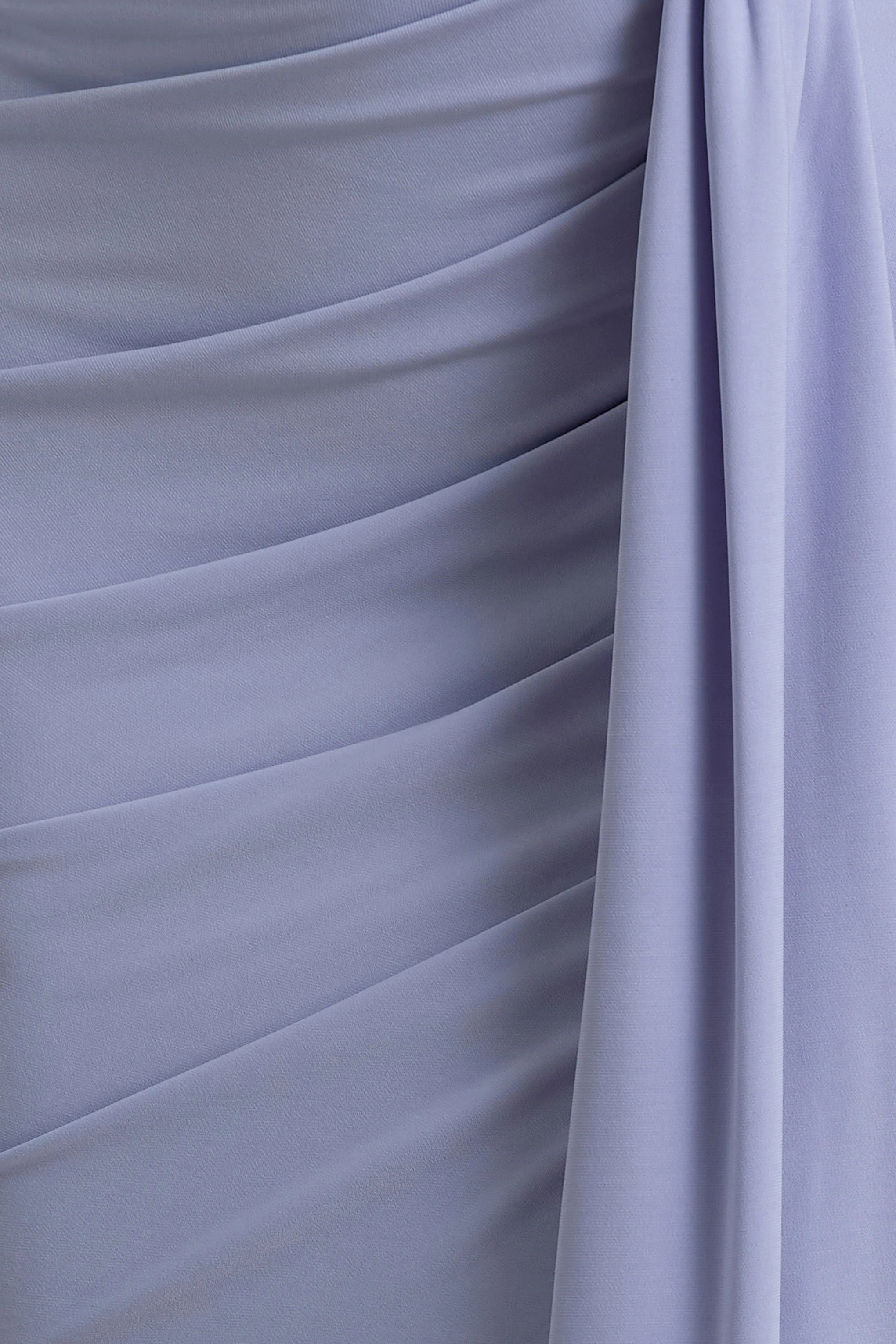 Sanya | Pale Blue Asymmetric One Sleeve Wrap Maxi Dress with Drape - Image 6